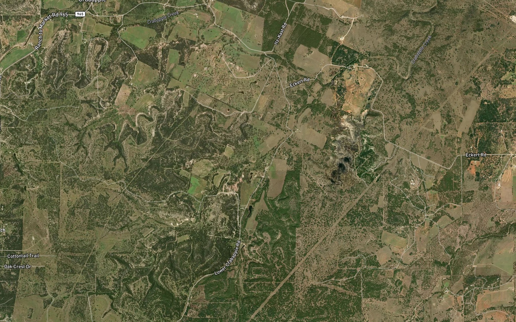 Satellite map of the Riley Creek
