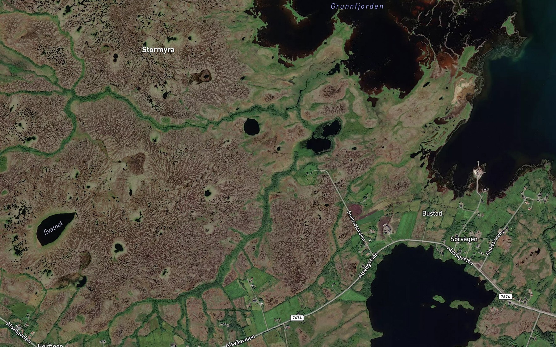 Satellite map of the Hoystakkelva