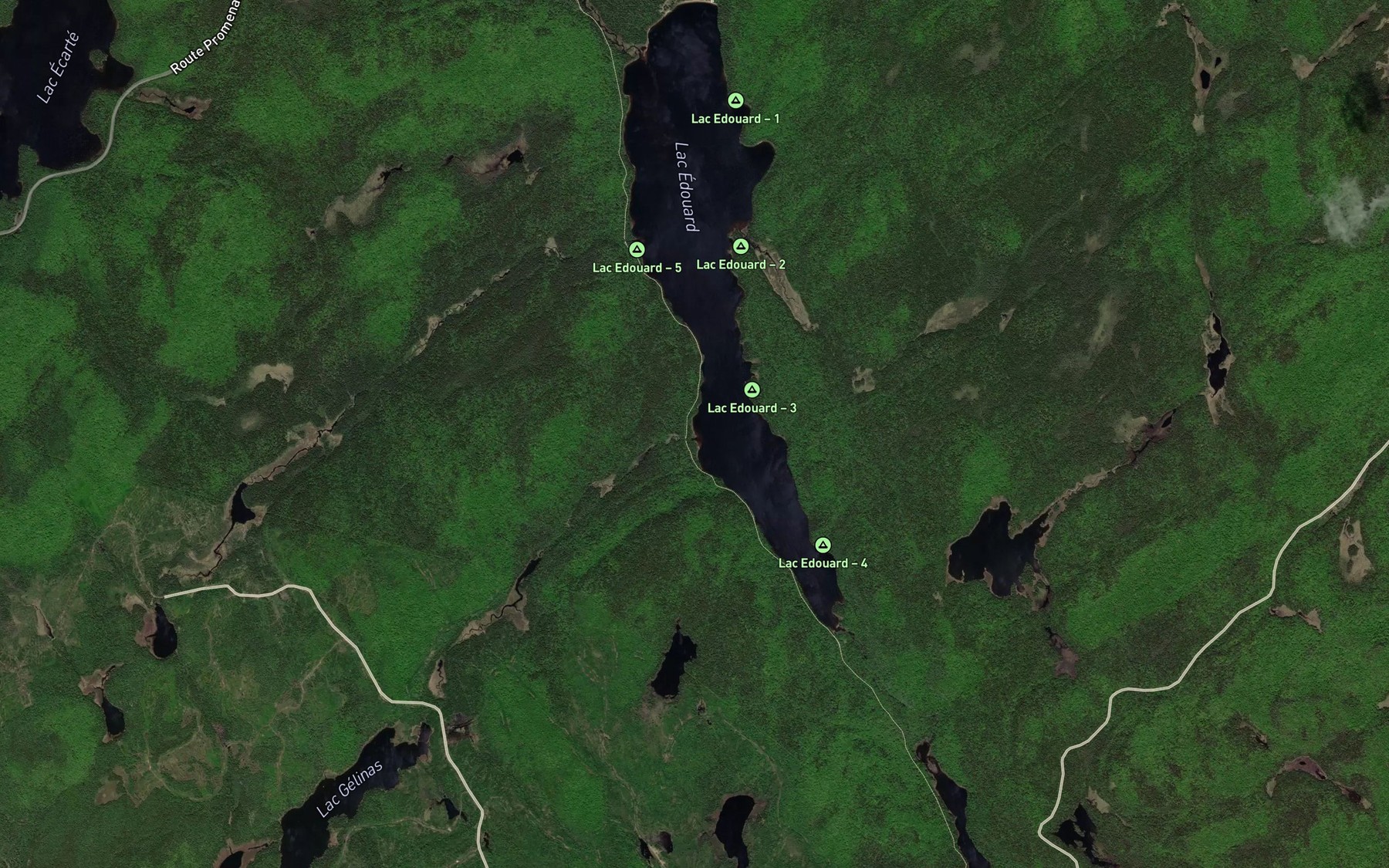 Satellite map of the Ruisseau Gelinas