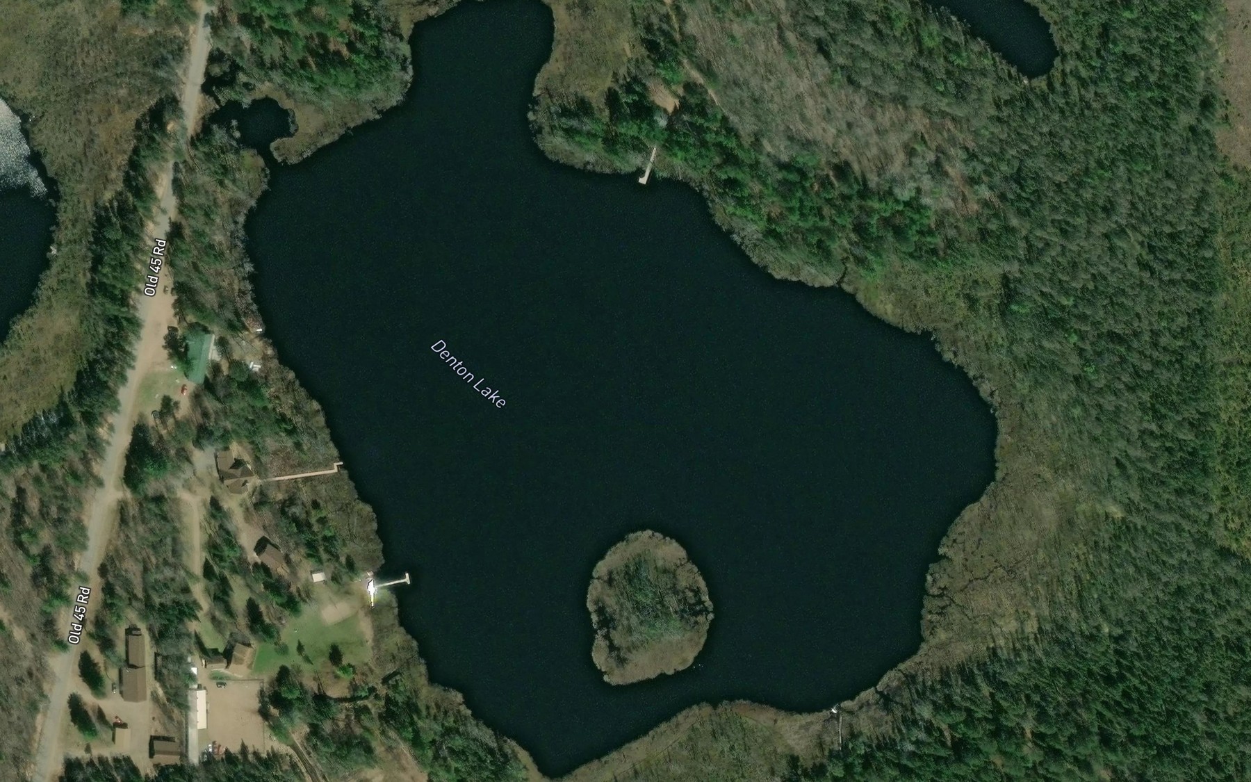 Satellite map of the Denton Lake