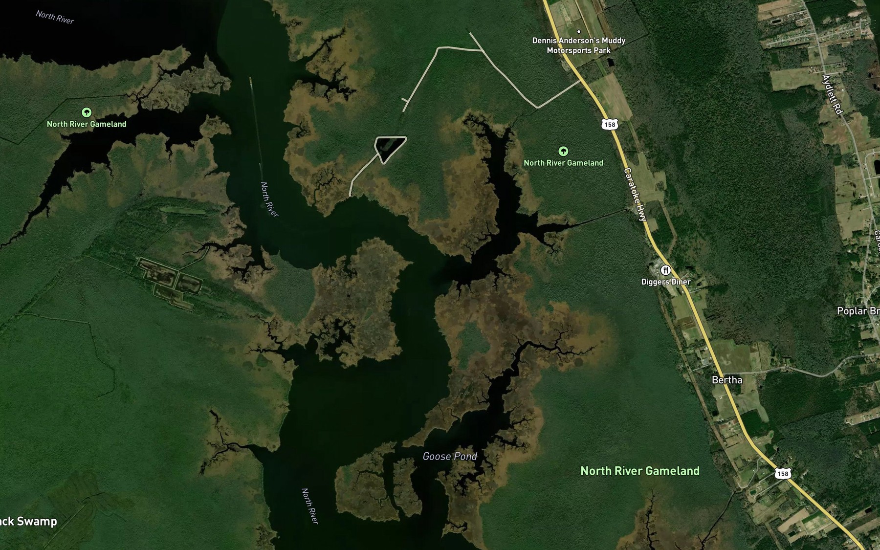 Satellite map of the Deep Creek