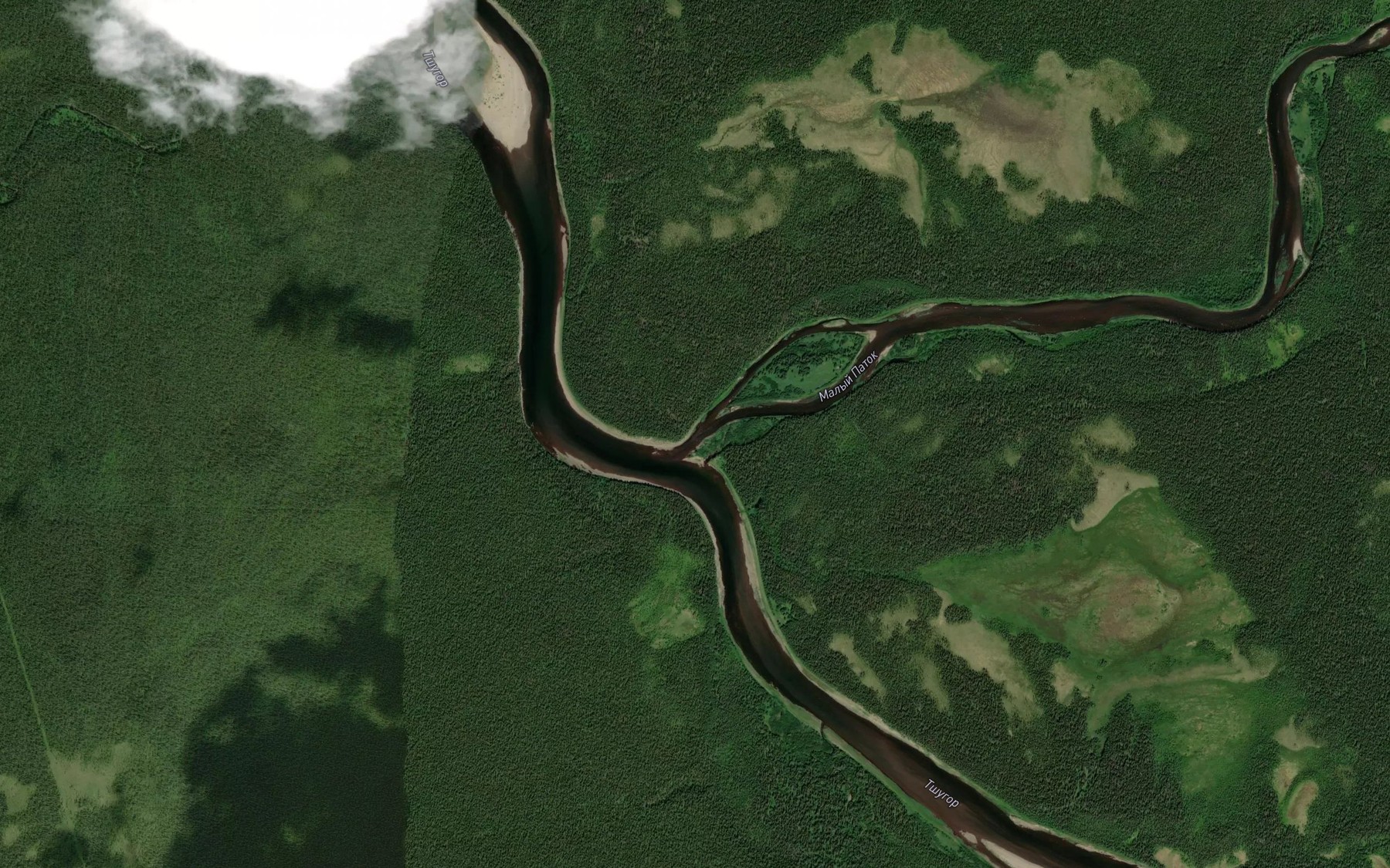 Satellite map of the Malyy Patok