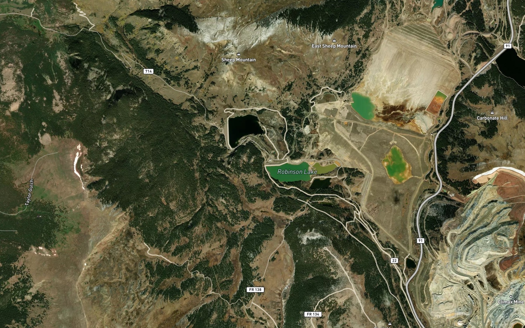 Satellite map of the Robinson Reservoir