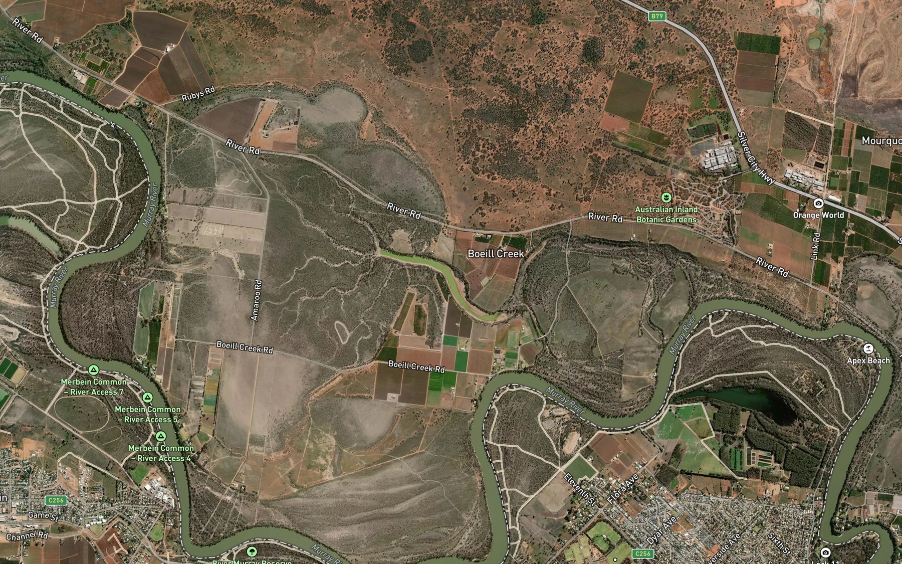 Satellite map of the Boeill Lagoon