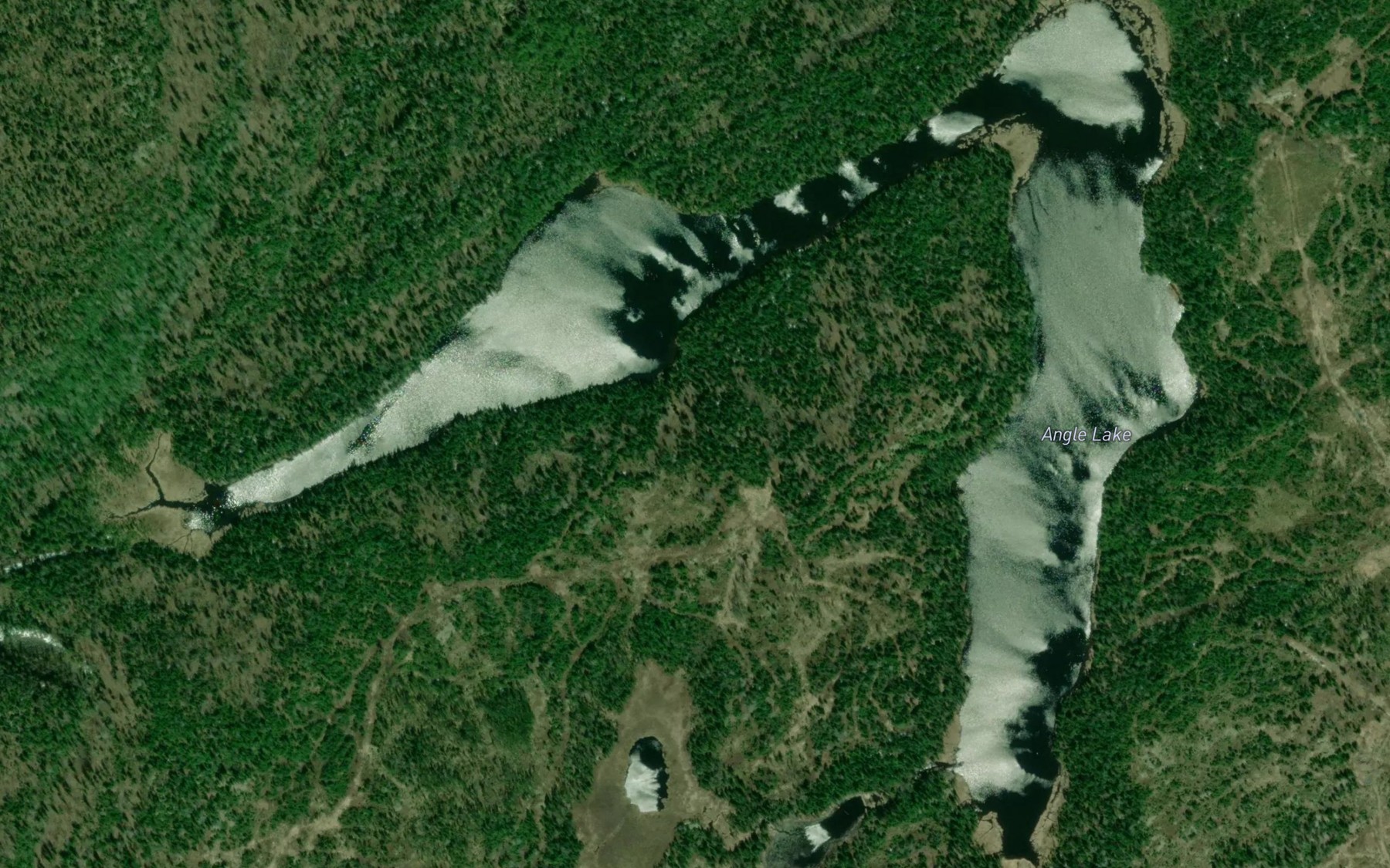 Satellite map of the Angle Lake