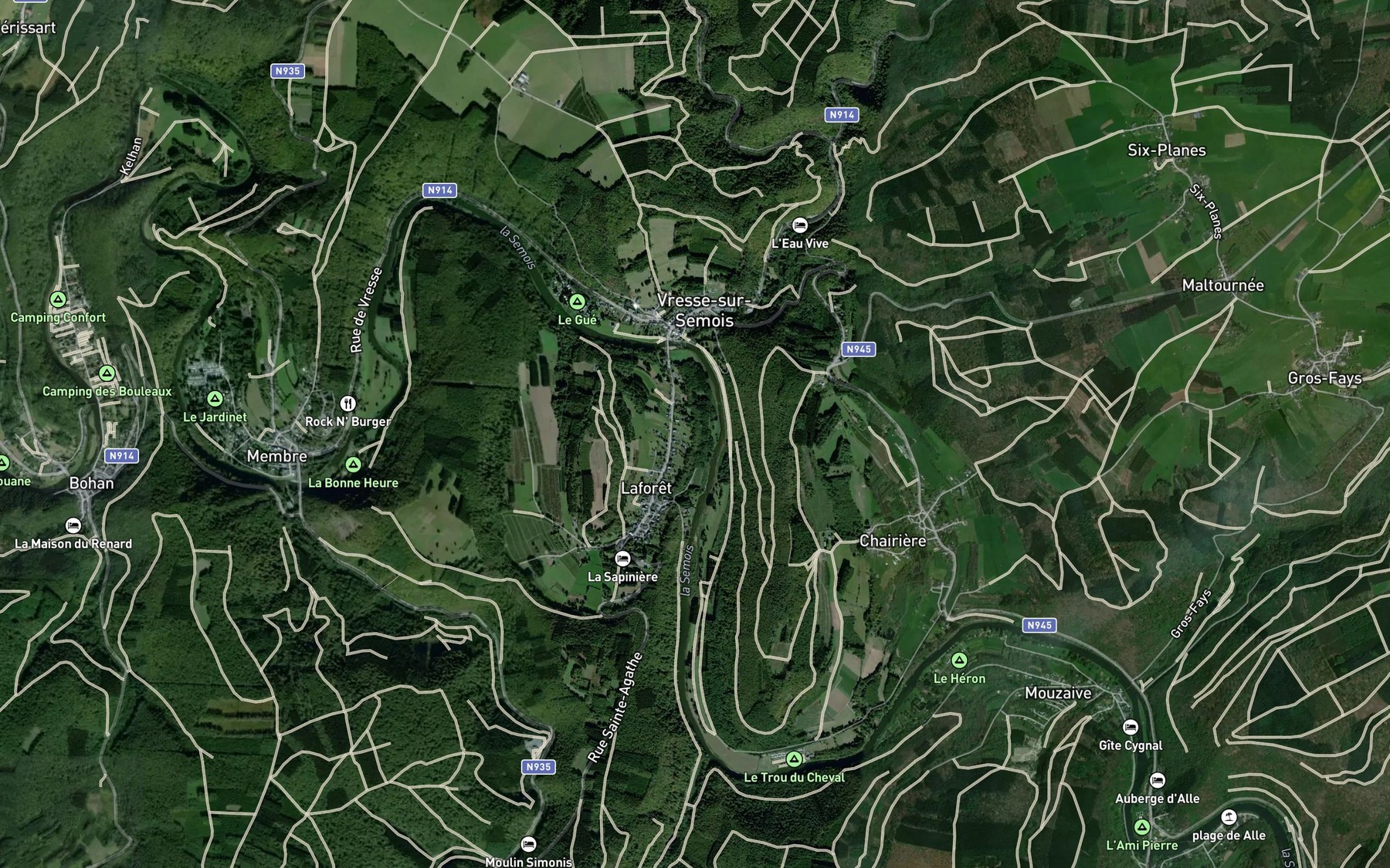Satellite map of the Vresse