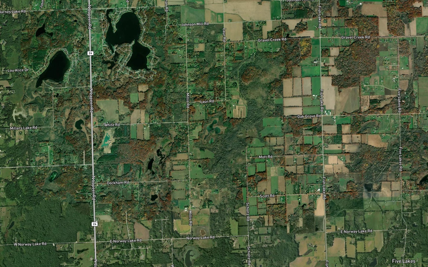 Satellite map of the Guaddey Lake