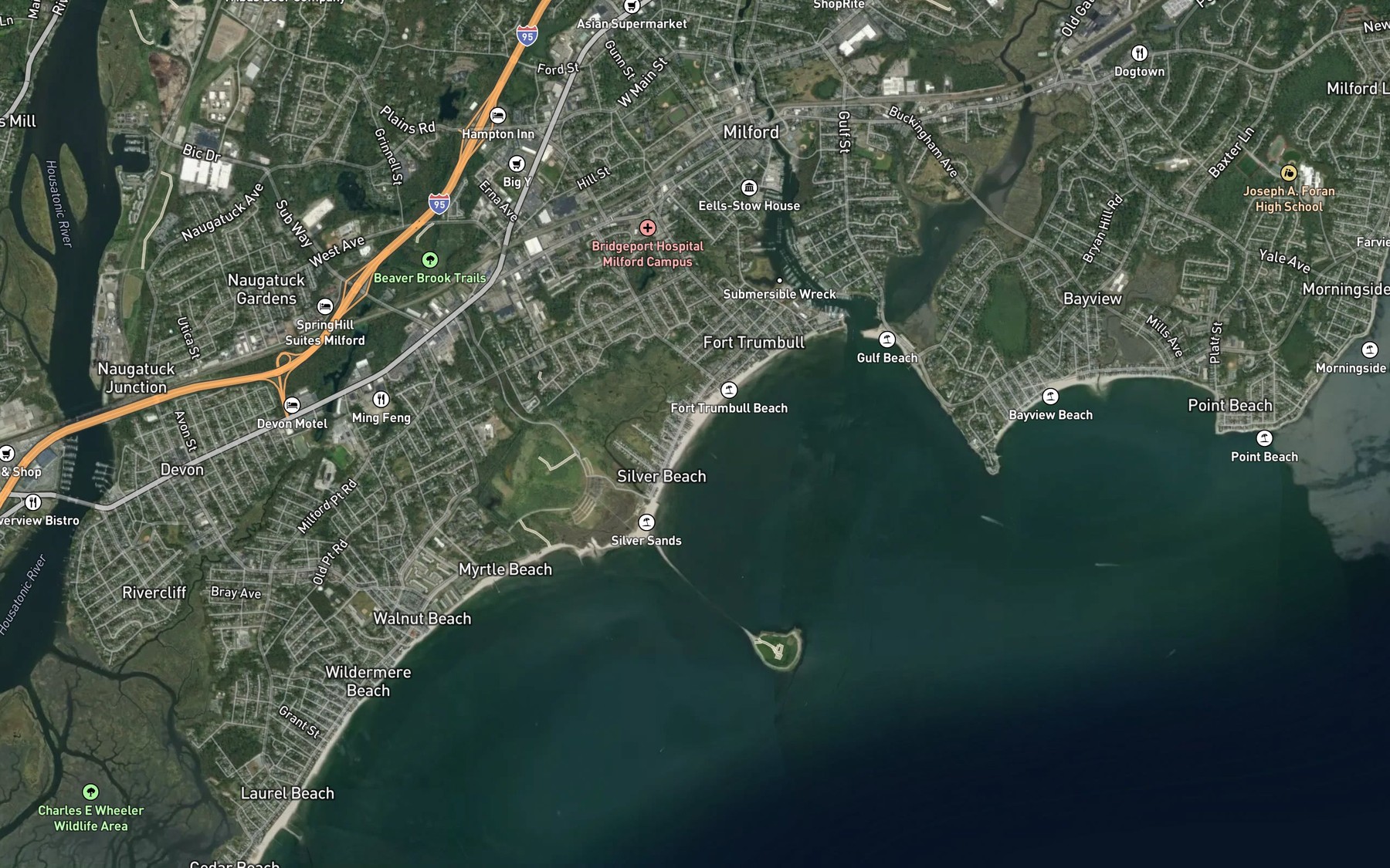 Satellite map of the Great Creek