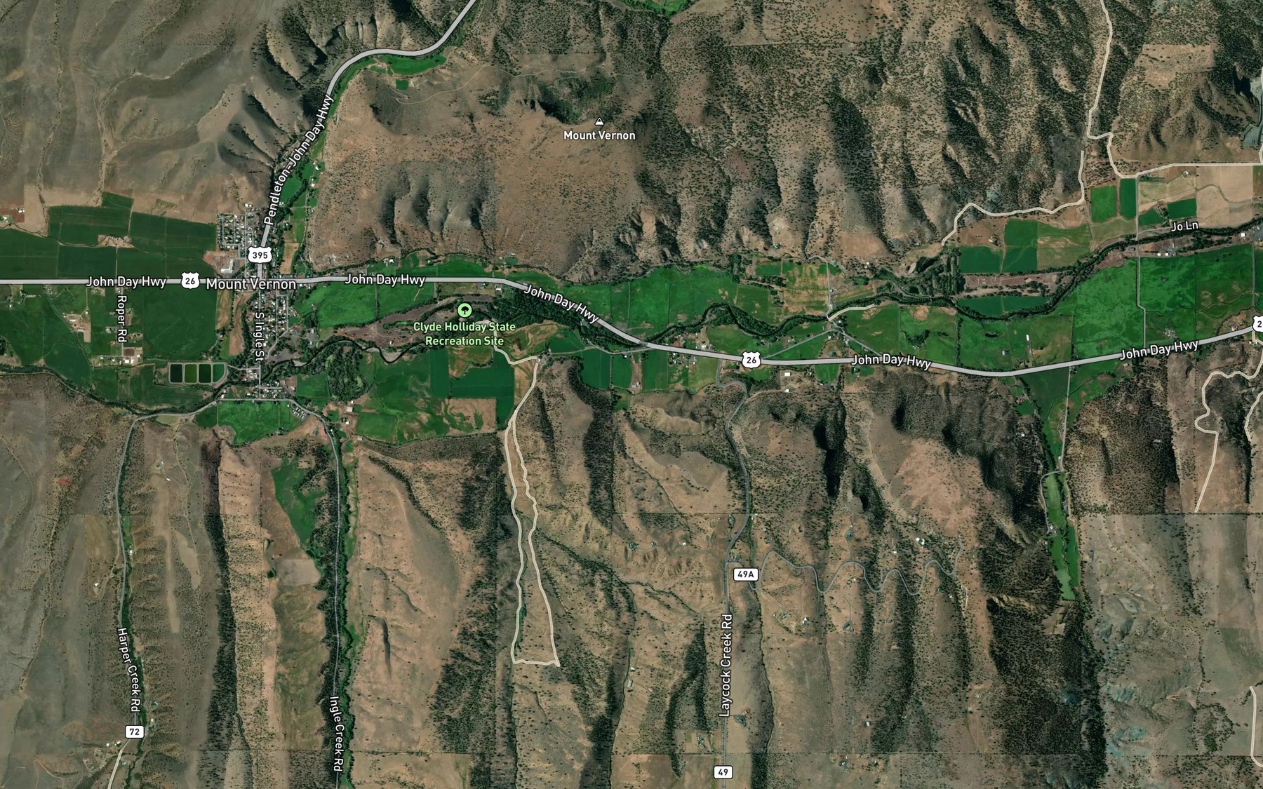 Satellite map of the Hadson Creek