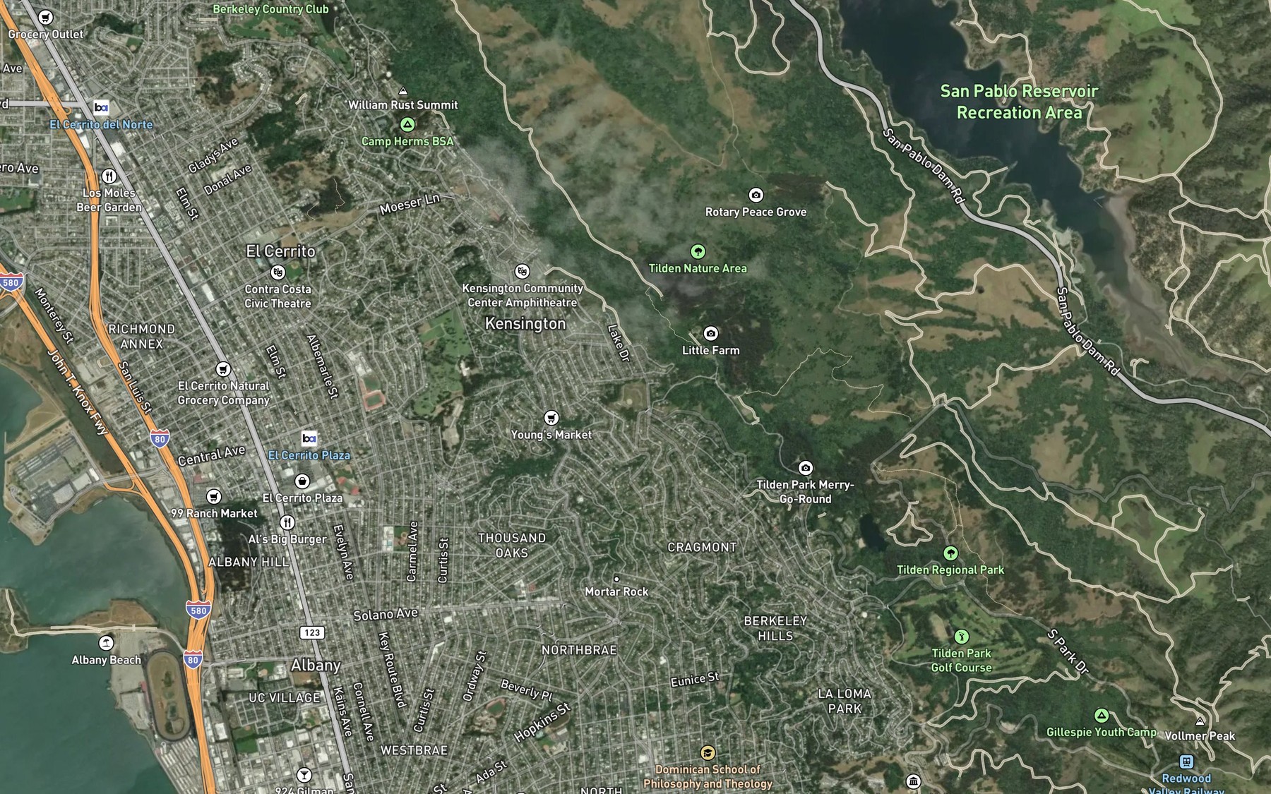 Satellite map of the Summit Reservoir