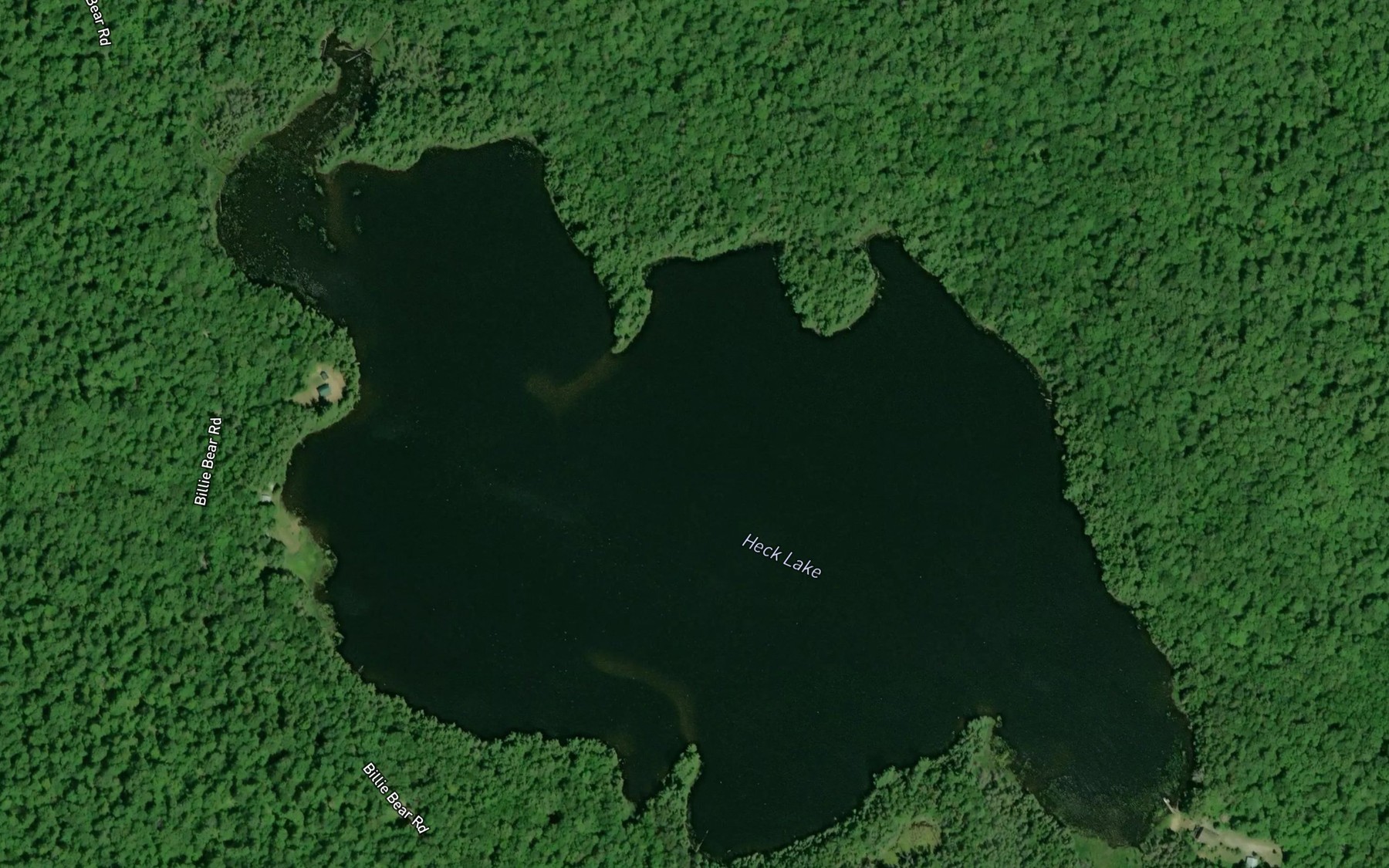 Satellite map of the Heck Lake