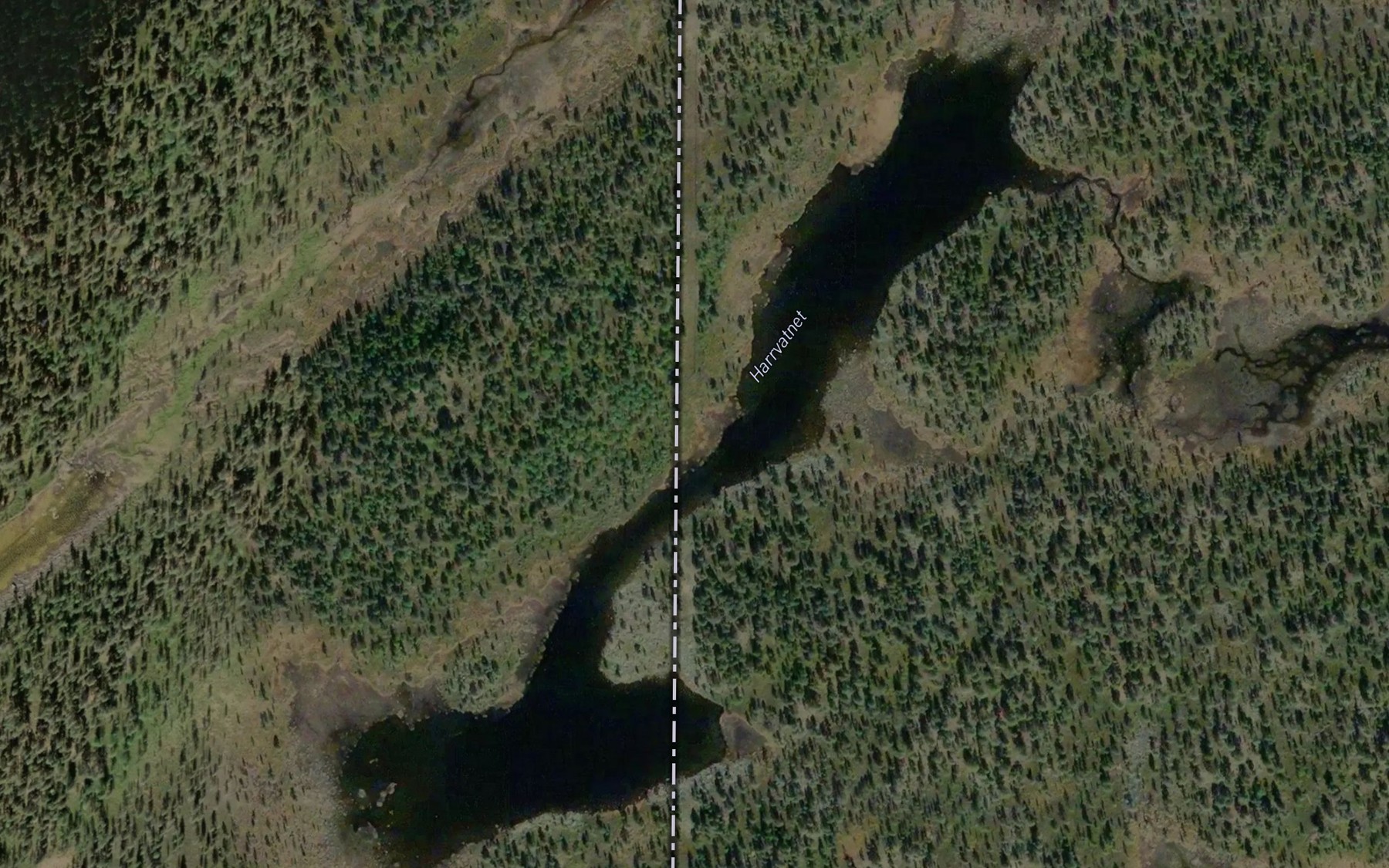 Satellite map of the Harrvatnet