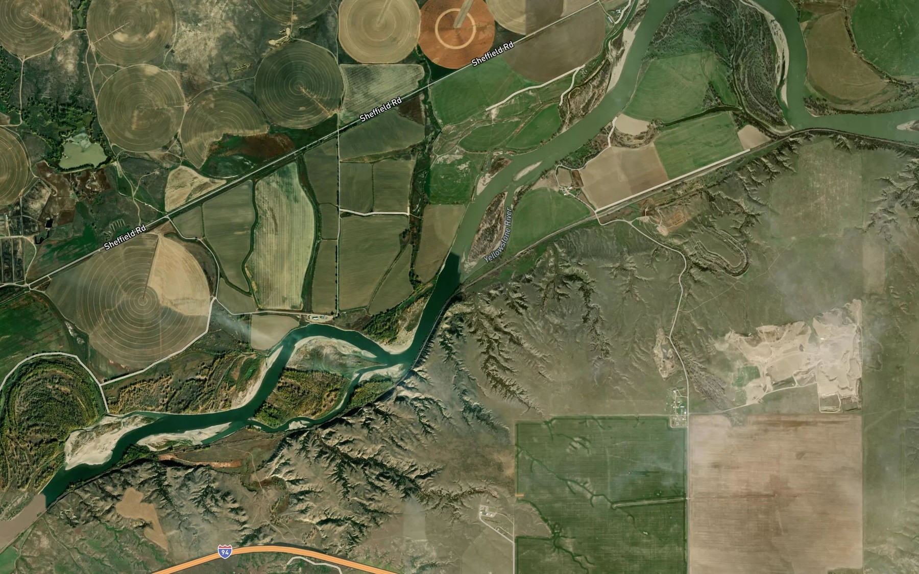 Satellite map of the Dry Creek