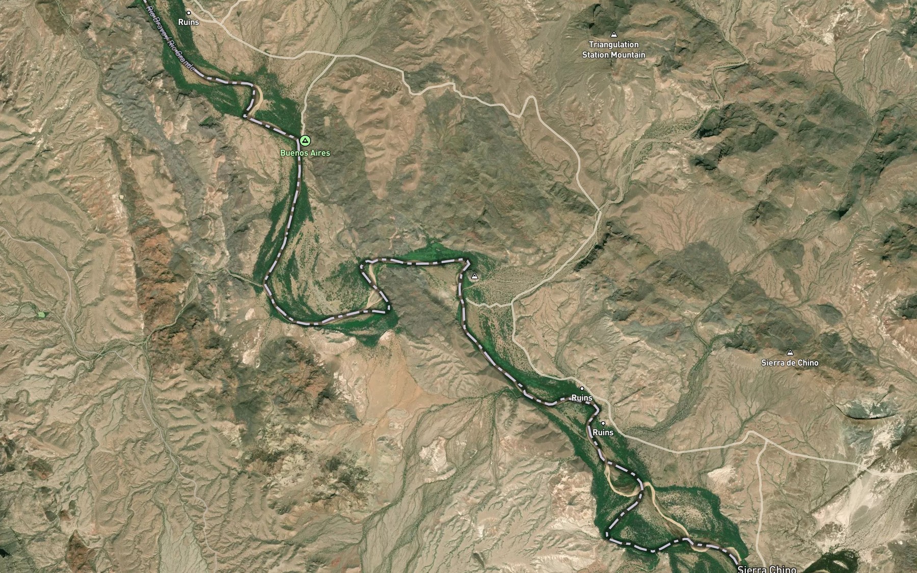 Satellite map of the Smoky Creek