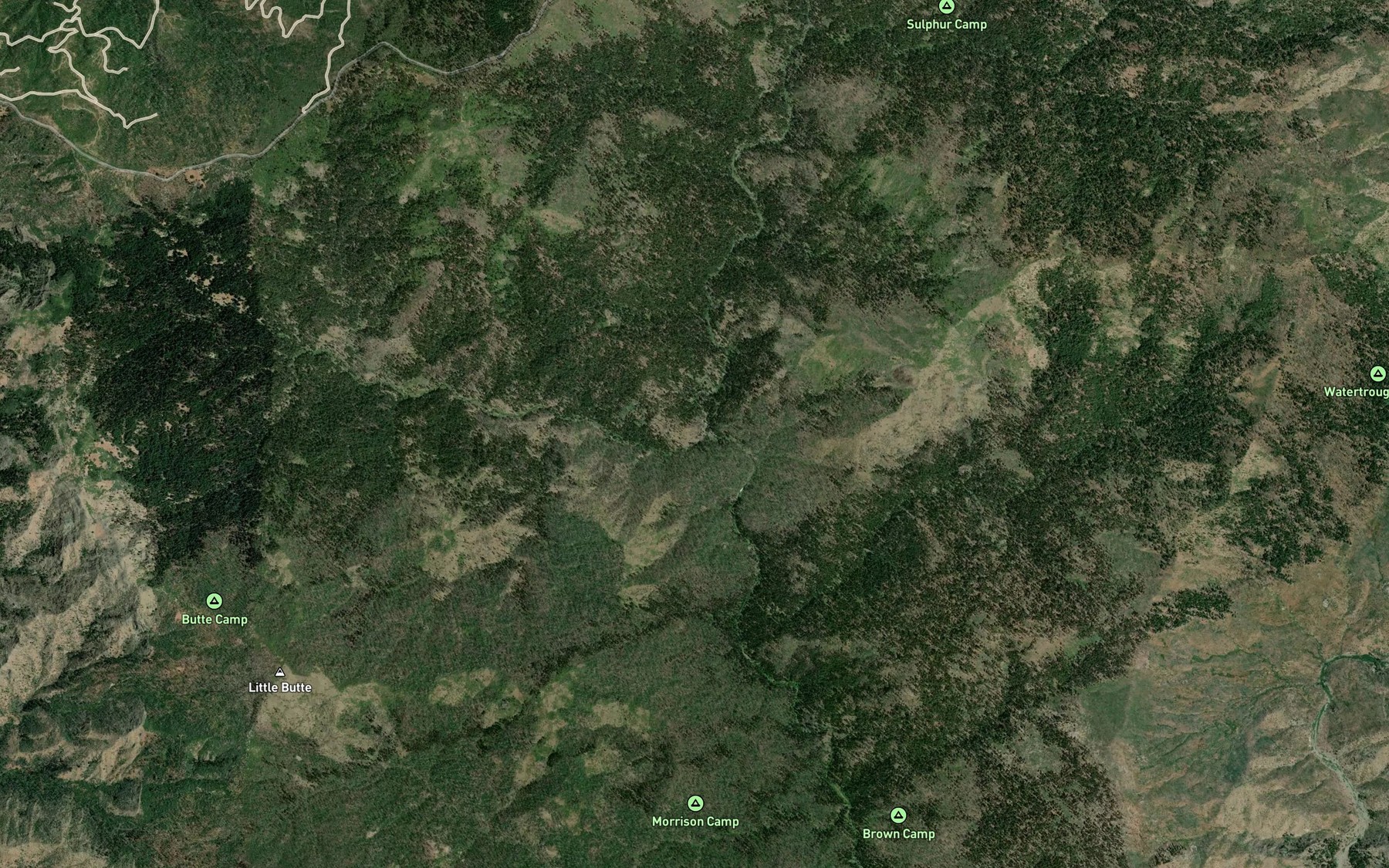 Satellite map of the Willow Creek