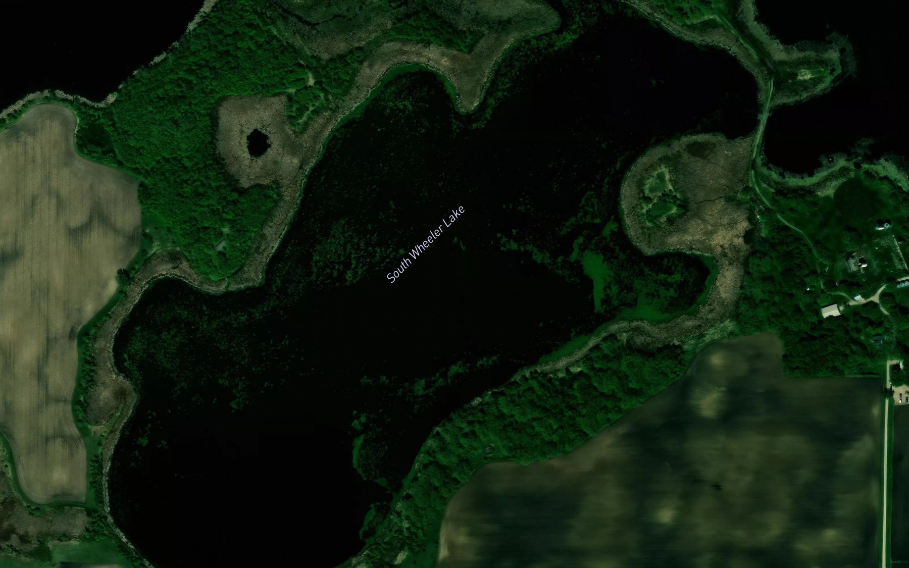 Satellite map of the Hubbard Lake