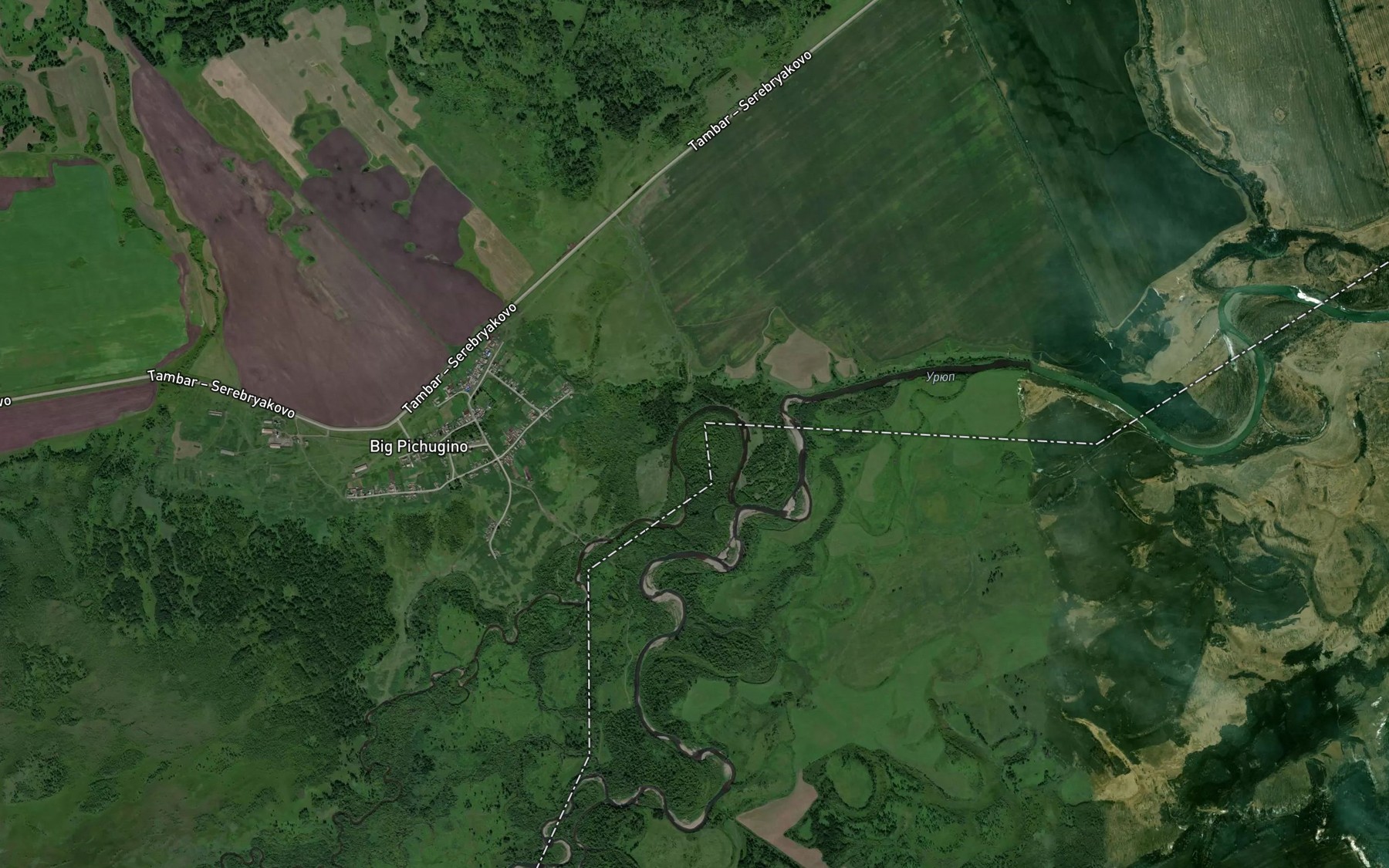 Satellite map of the Dudet