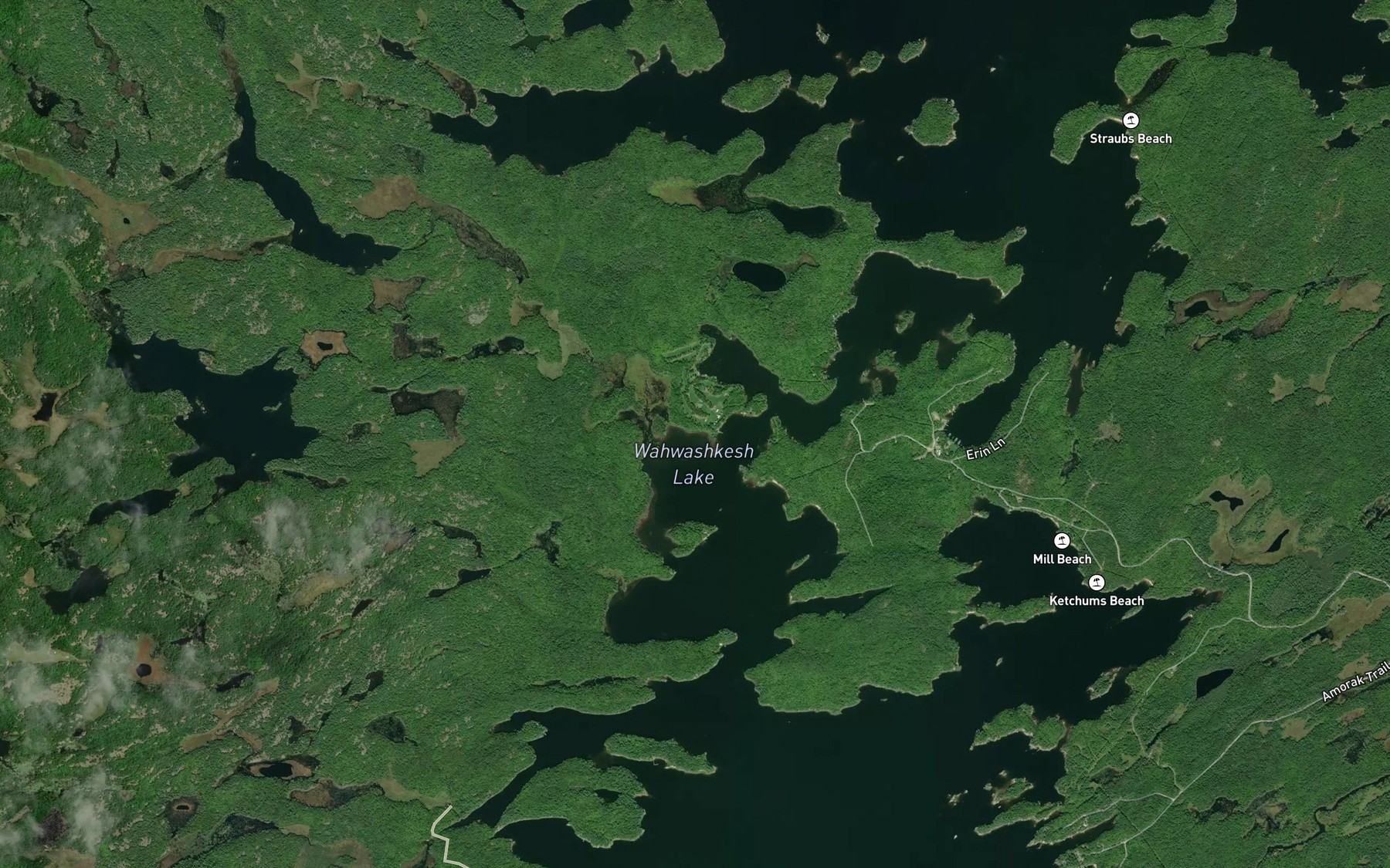 Satellite map of the Borrows Bay