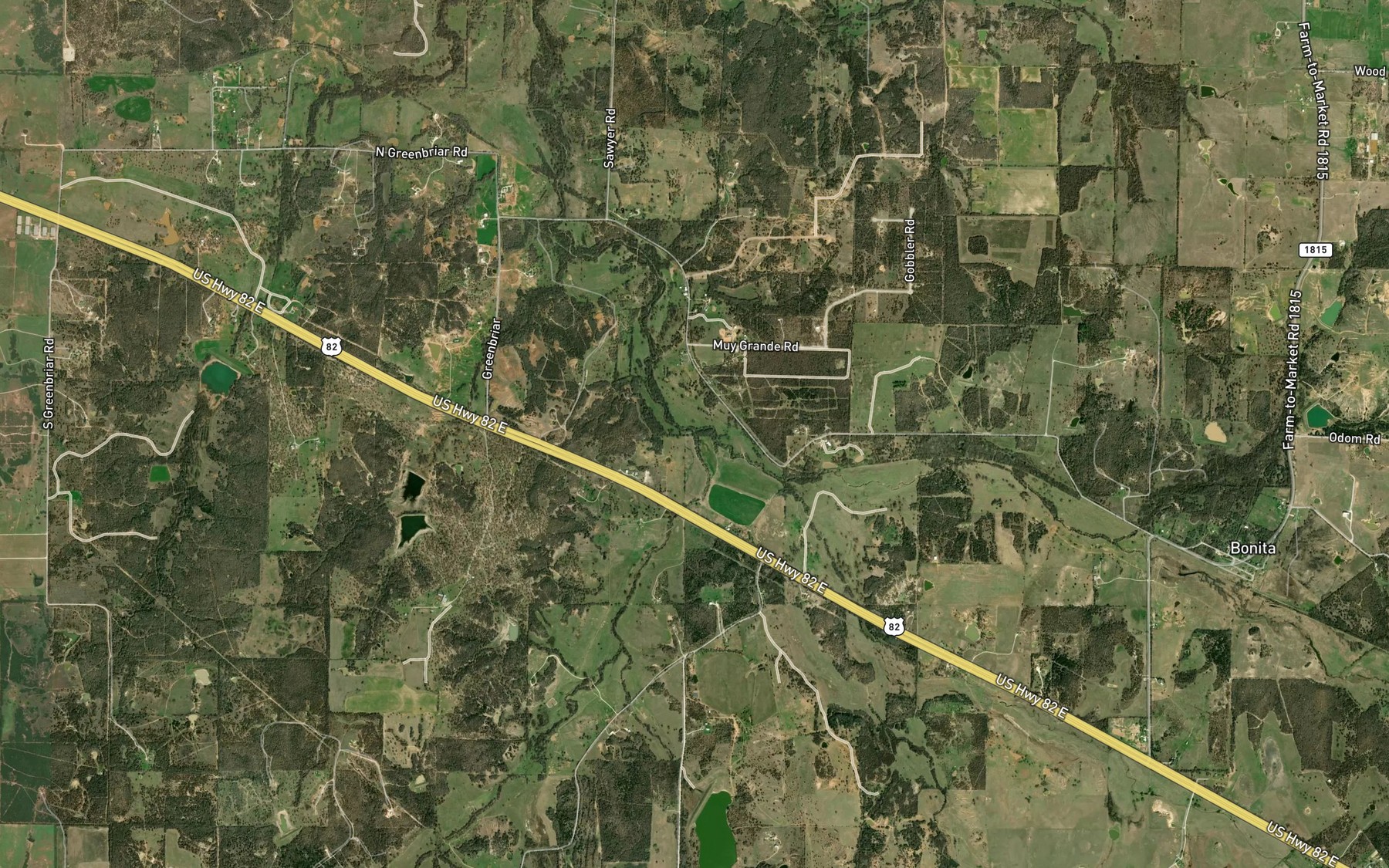 Satellite map of the West Farmers Creek