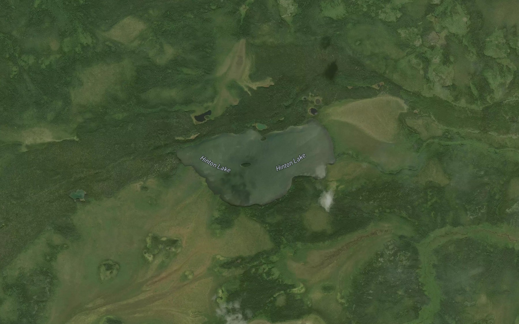 Satellite map of the Hinton Lake