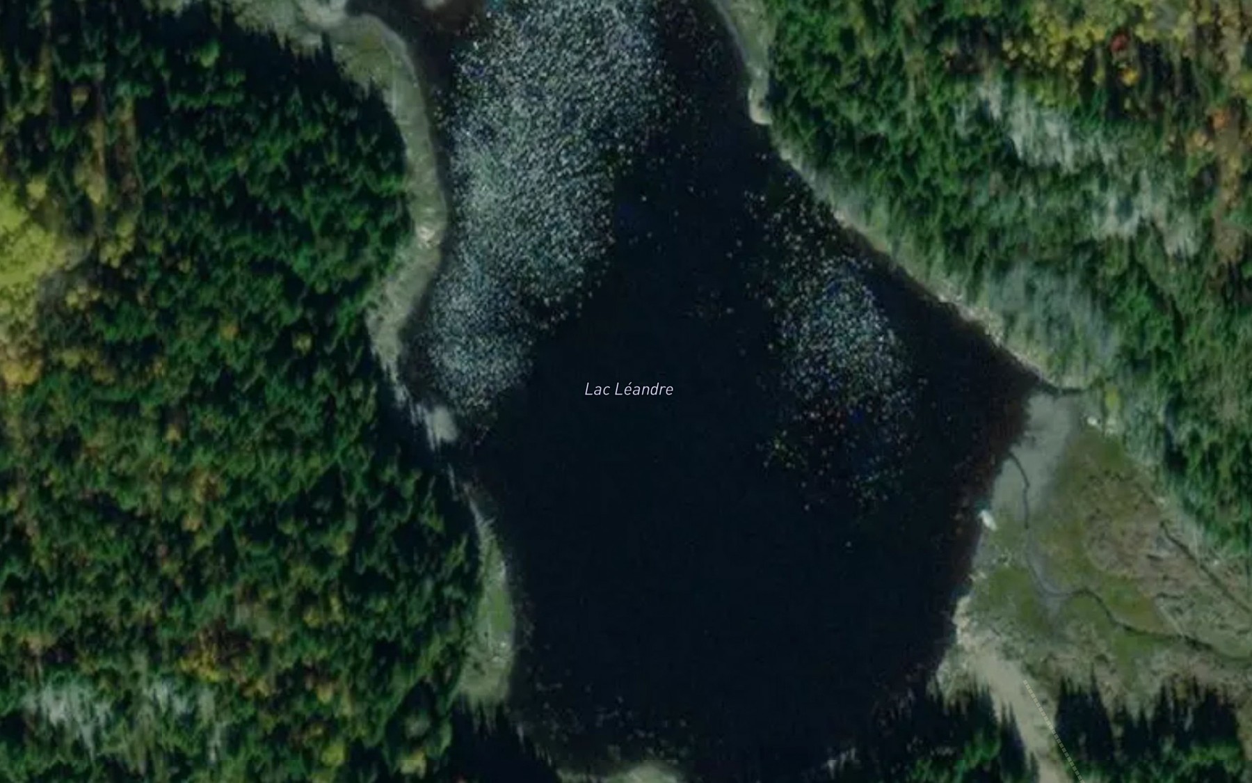 Satellite map of the Lac Leandre