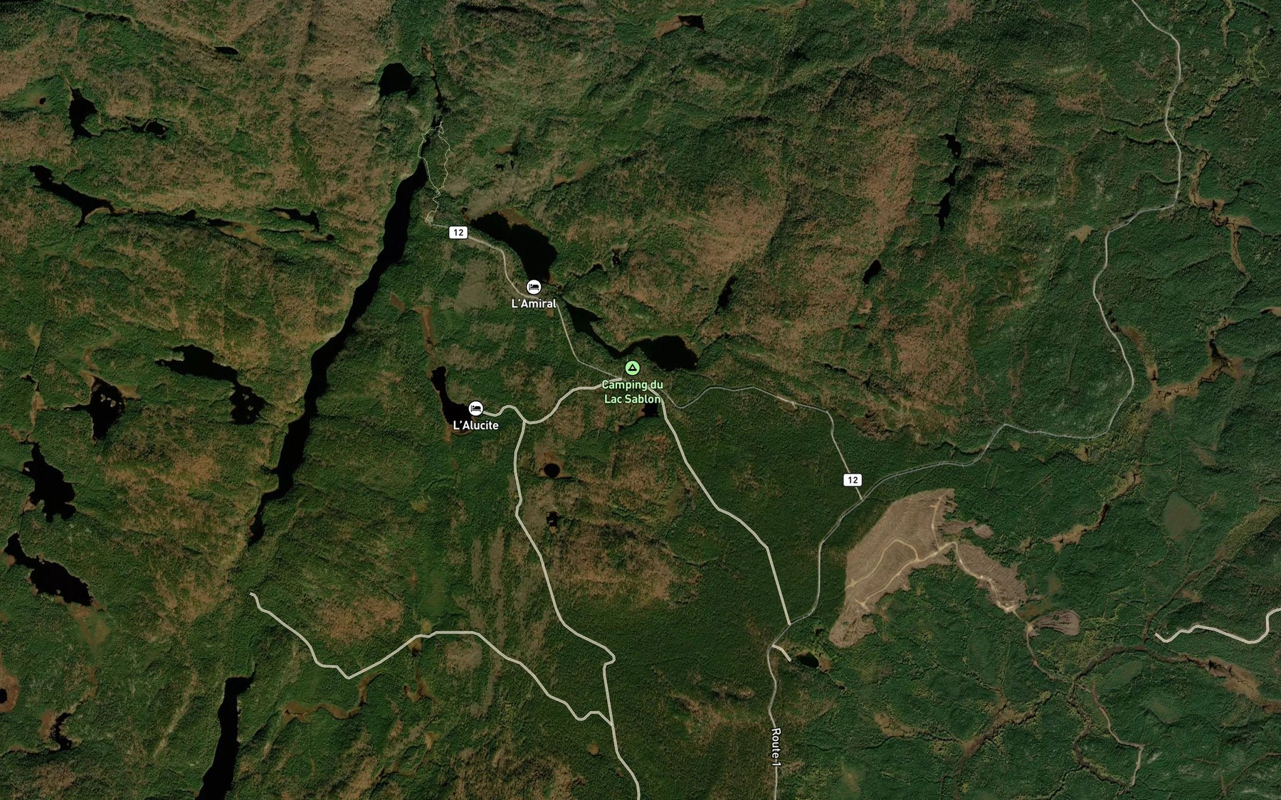 Satellite map of the Lac des Ericacees