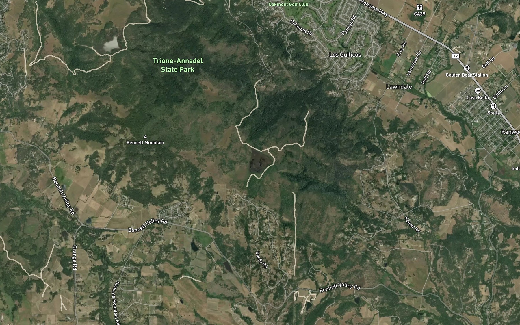 Satellite map of the Ledson Marsh