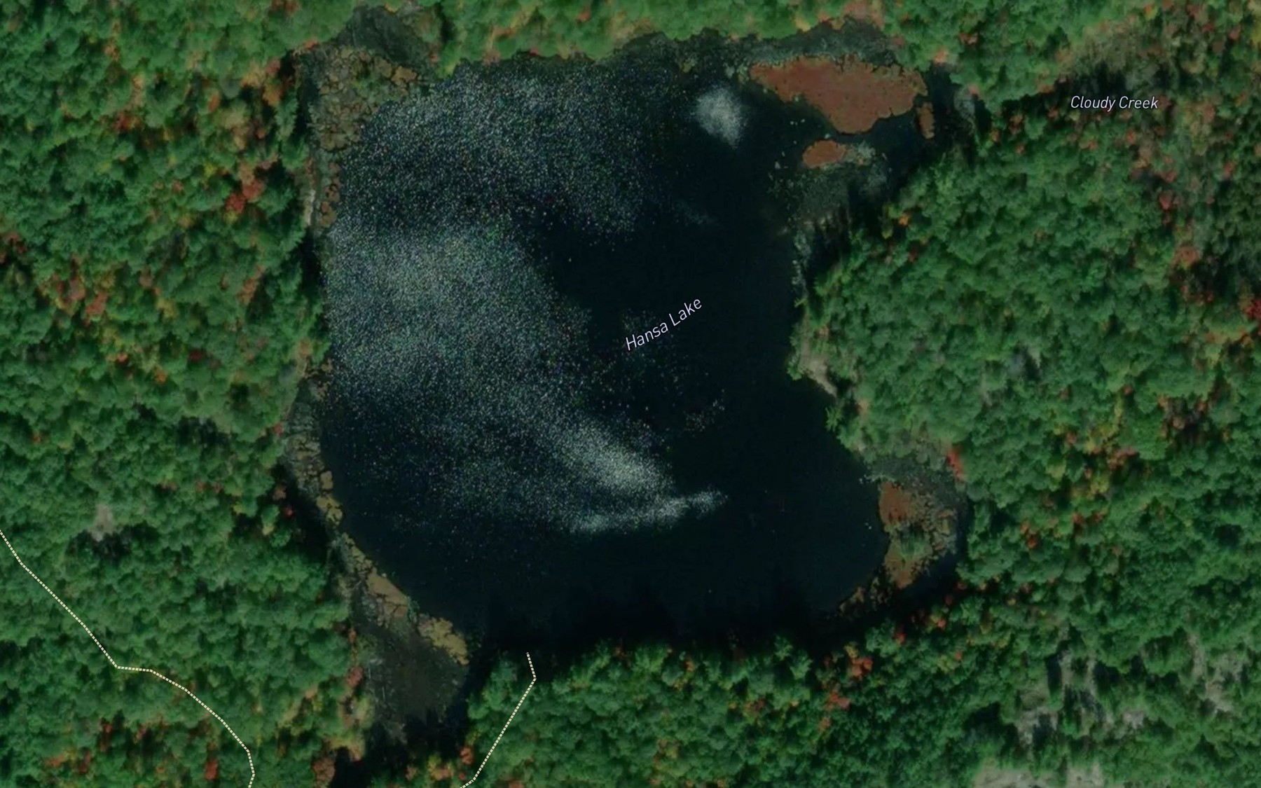 Satellite map of the Hansa Lake
