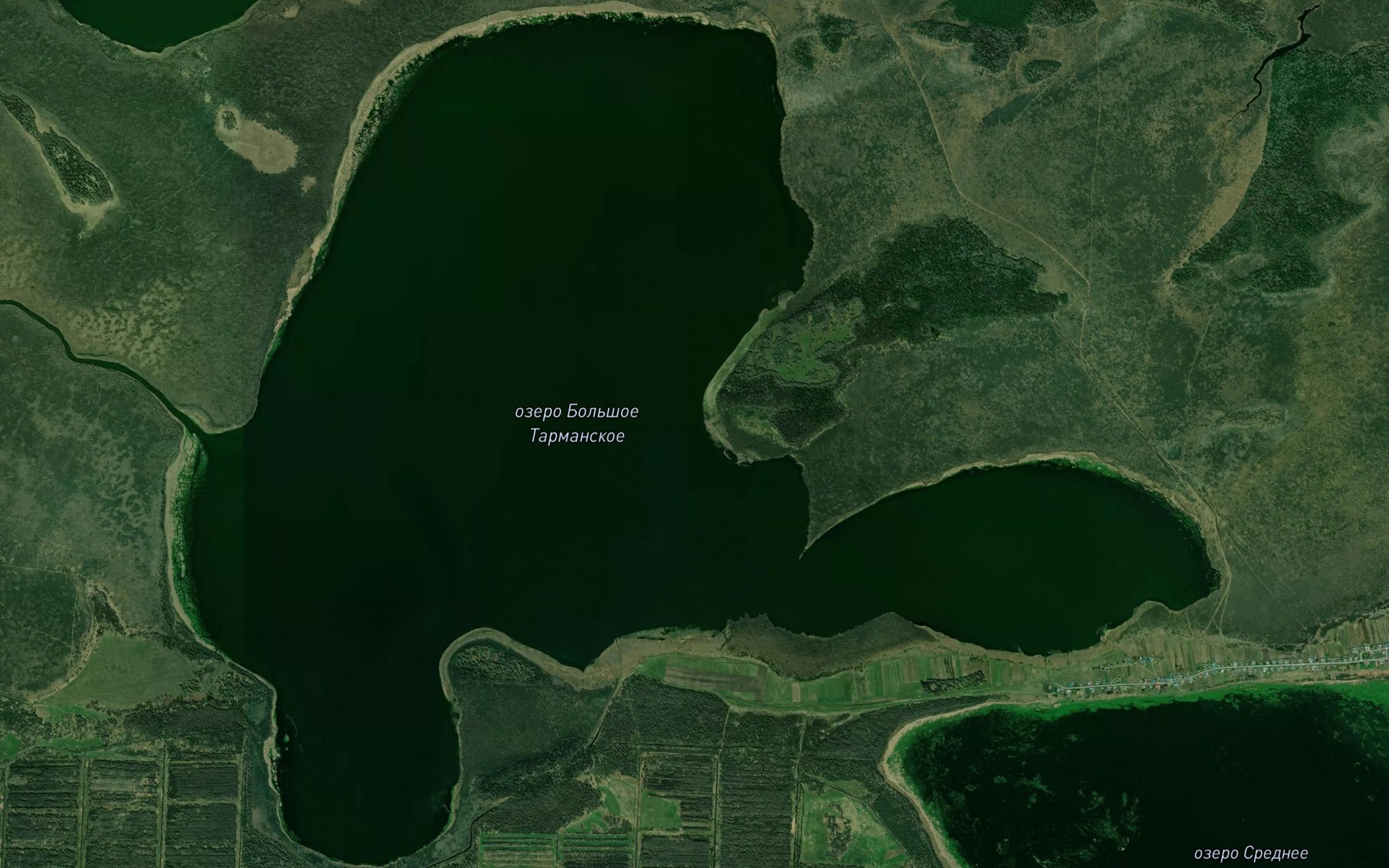 Satellite map of the Ozero Bol'shoye Tarmanskoye