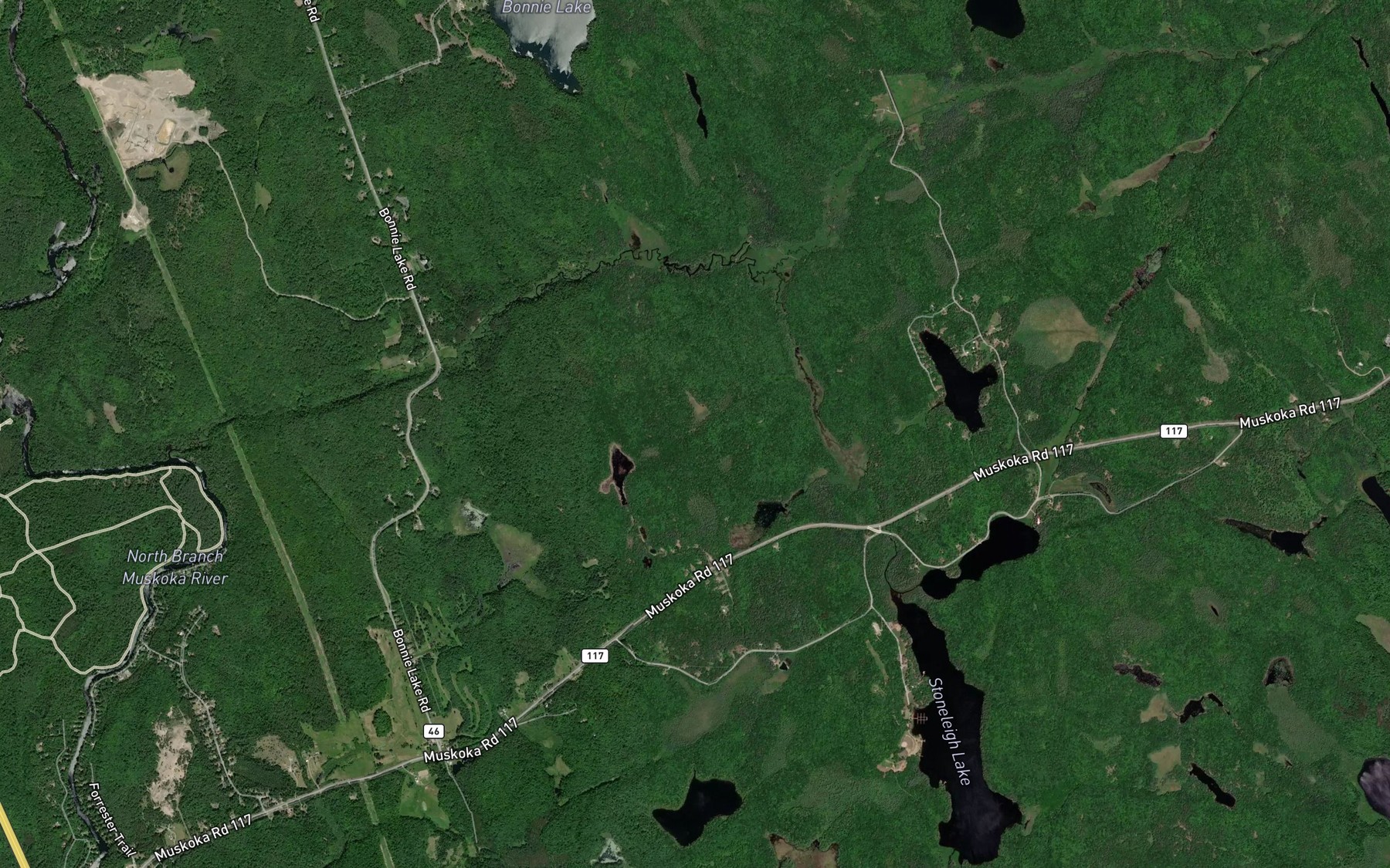 Satellite map of the Stoneleigh Creek
