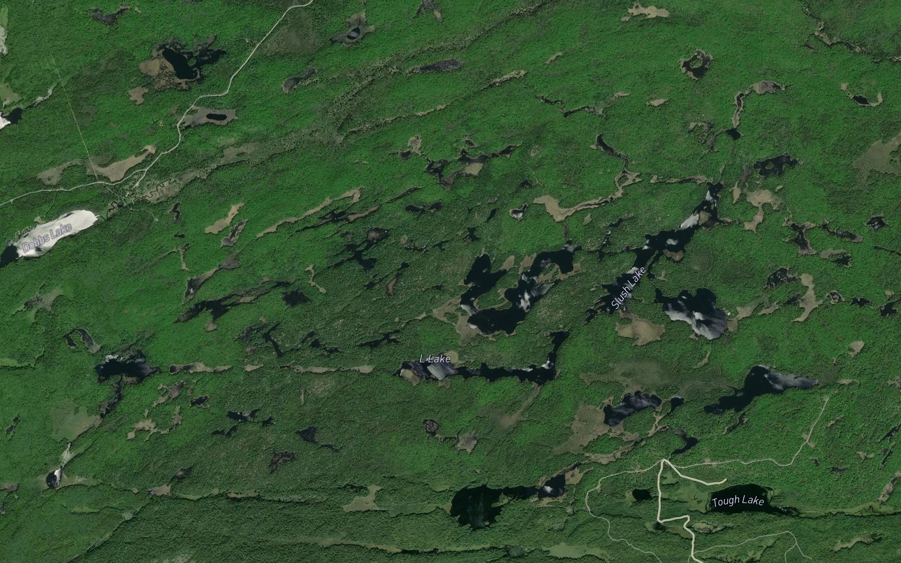 Satellite map of the Harry May Creek