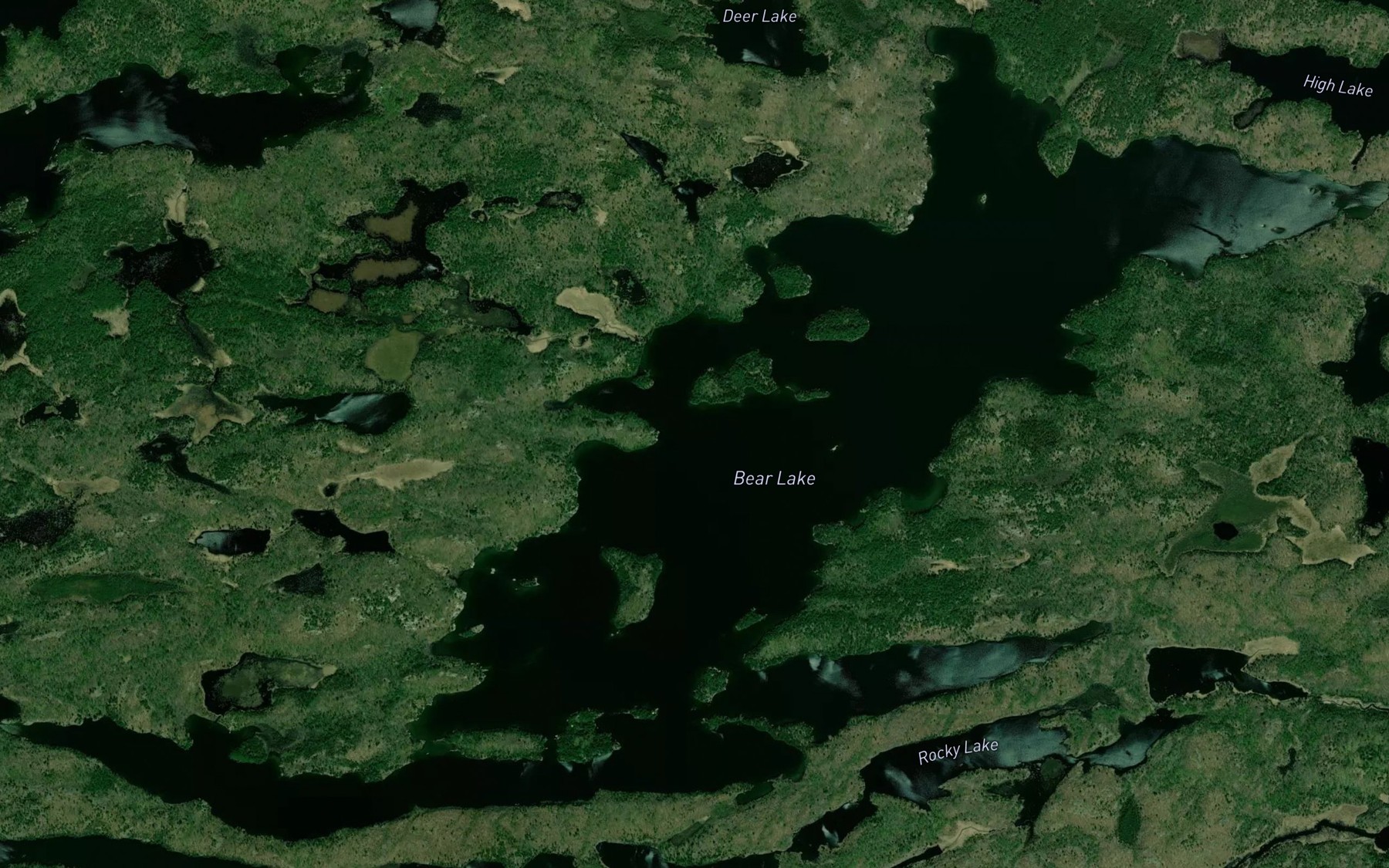 Satellite map of the Bear Lake