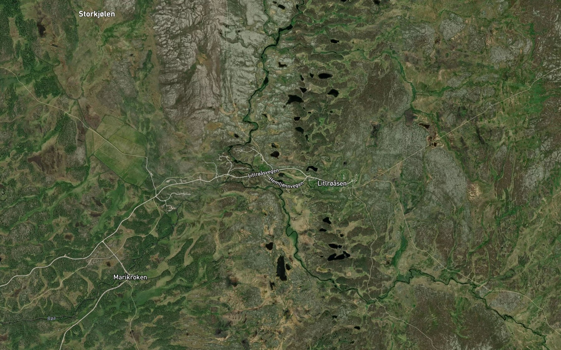 Satellite map of the Nordre Hemtjonna