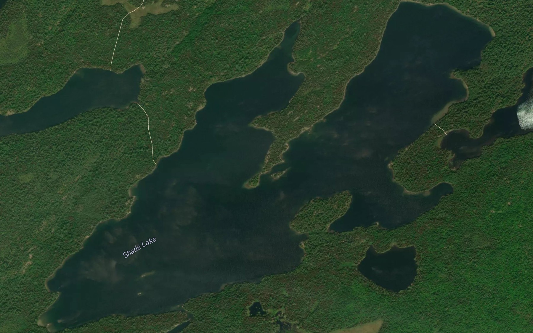 Satellite map of the Shade Lake