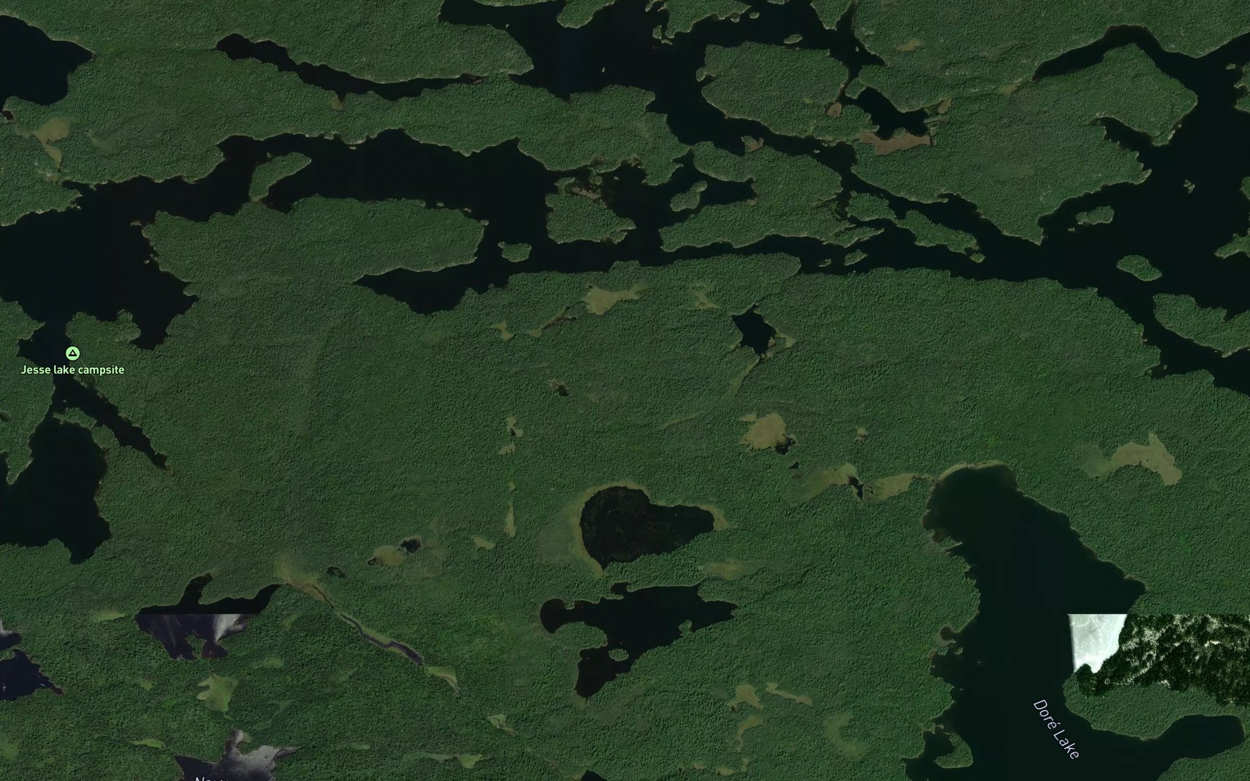 Satellite map of the Pickerel Narrows