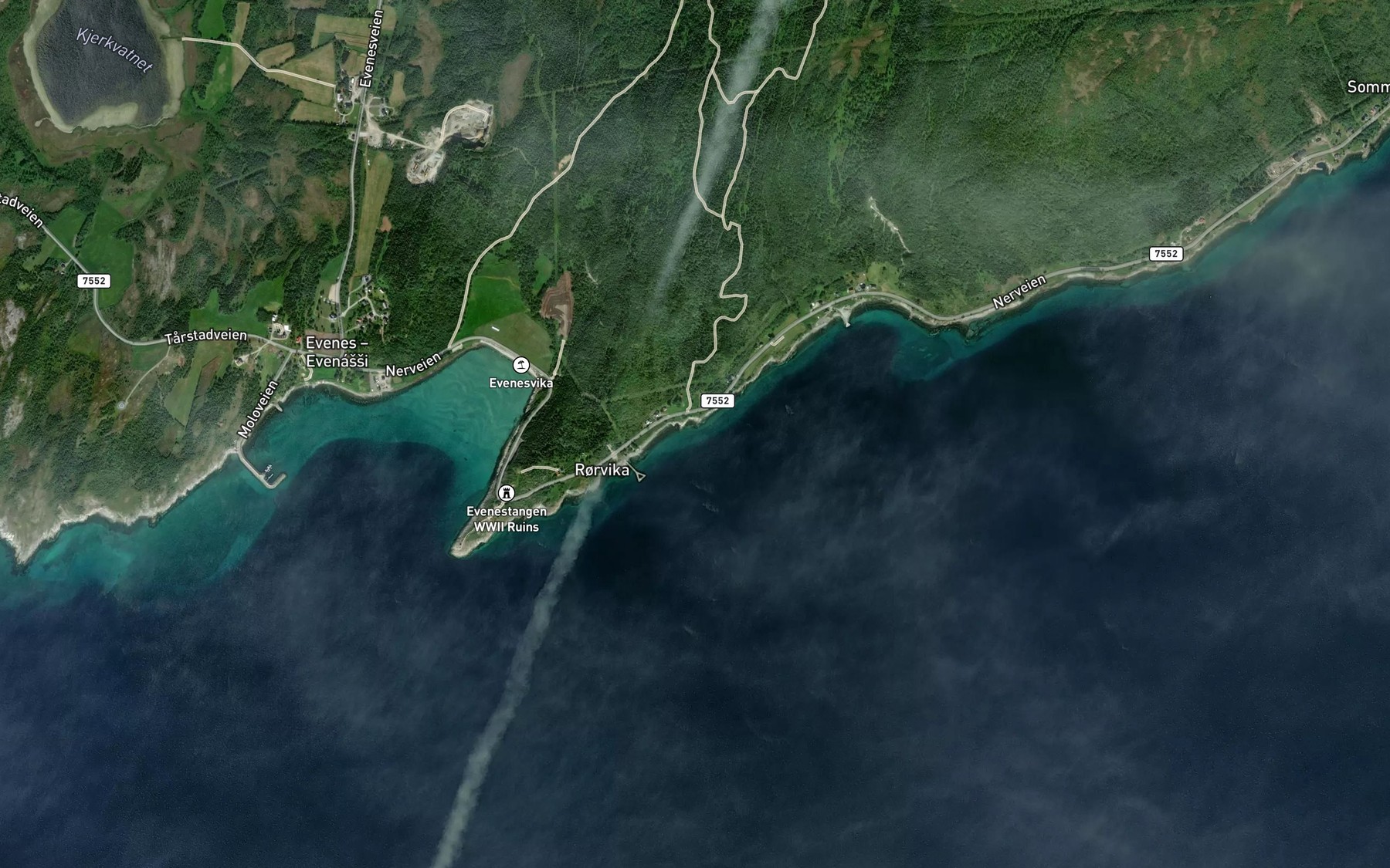 Satellite map of the Rorvika