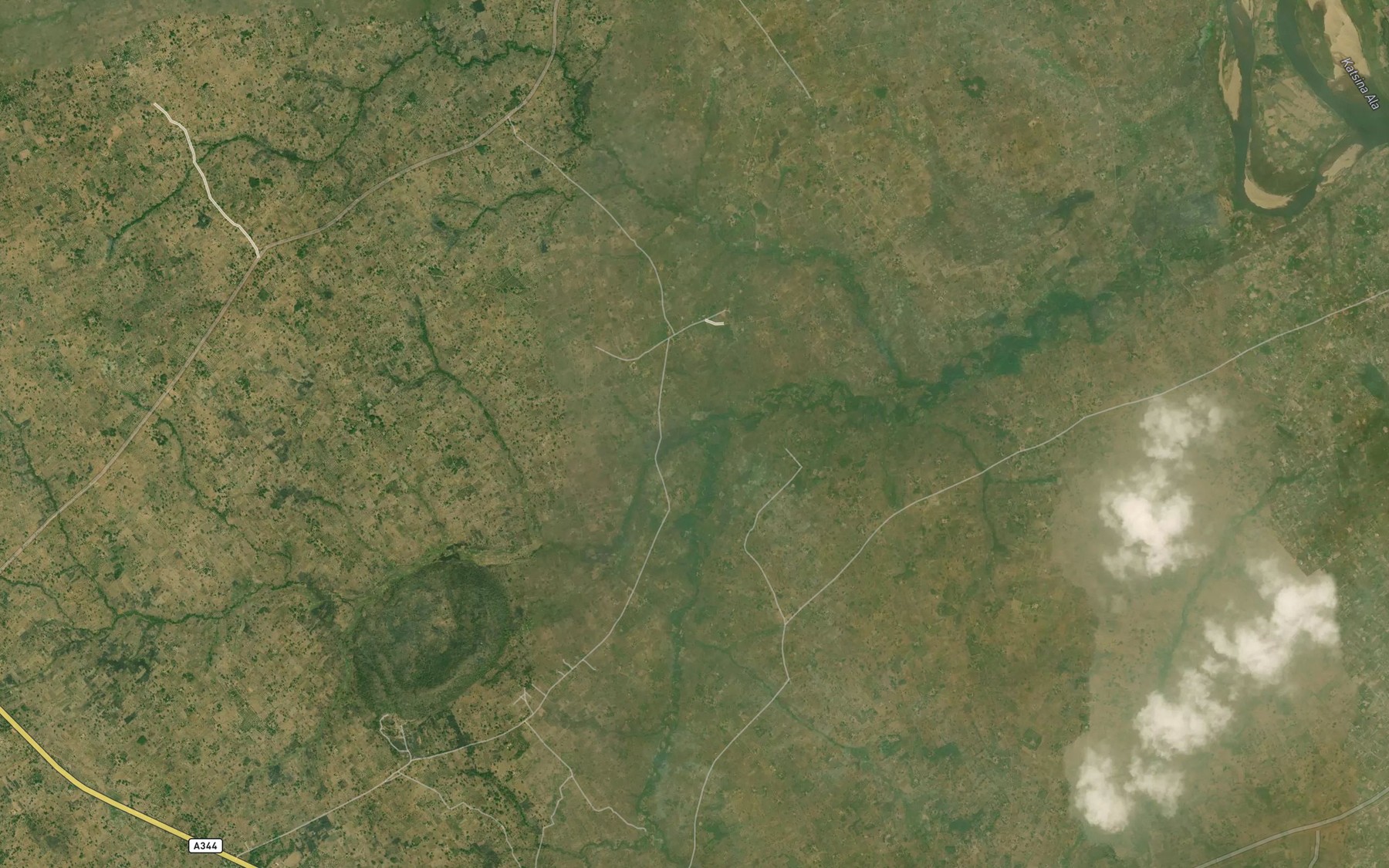 Satellite map of the River Akpela