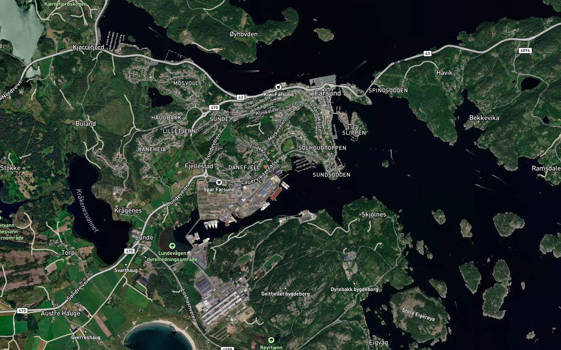 Satellite map of the Danevika