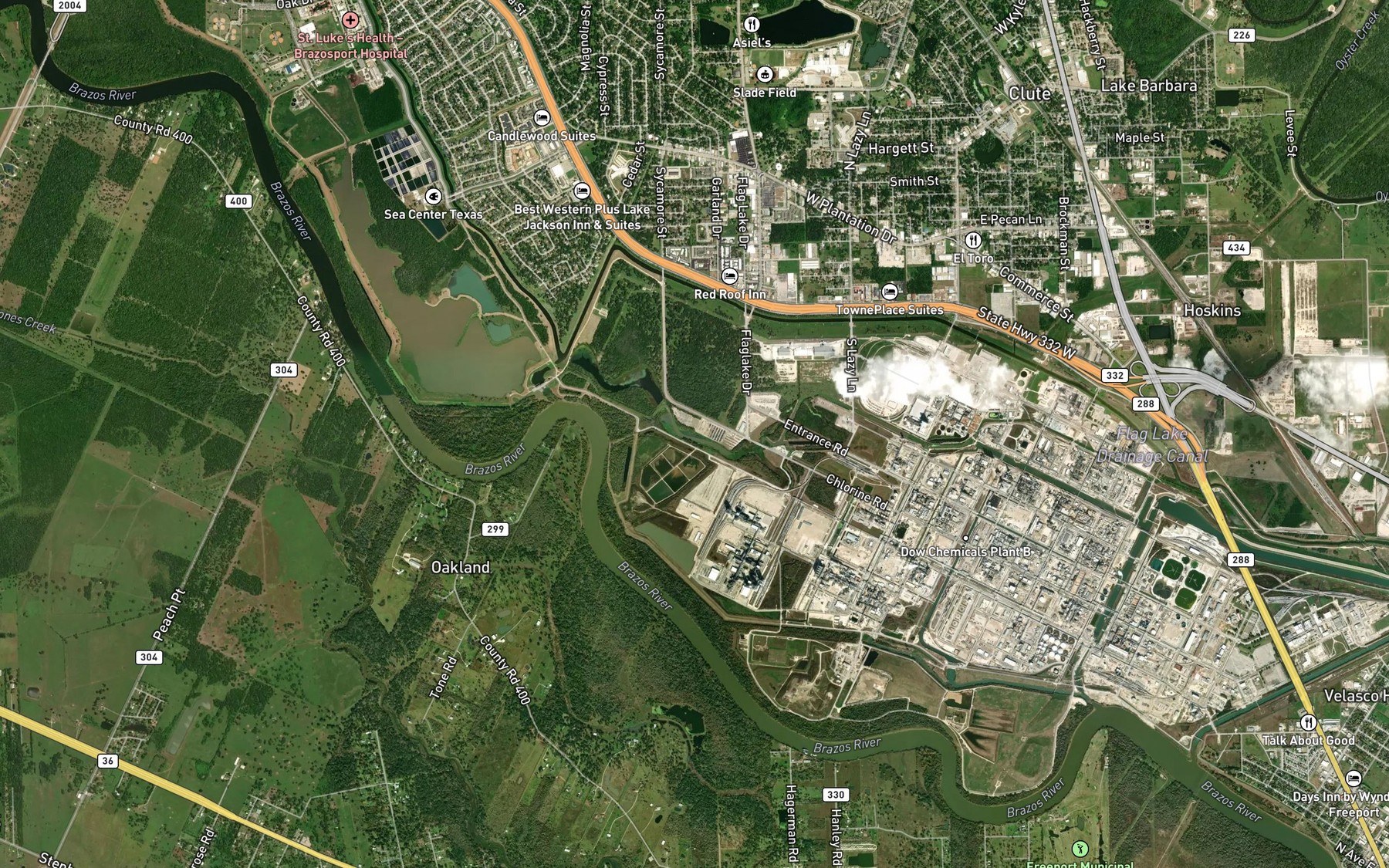 Satellite map of the Flag Lake