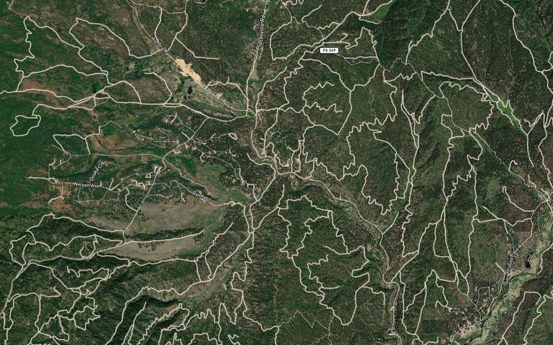 Satellite map of the Clear Creek