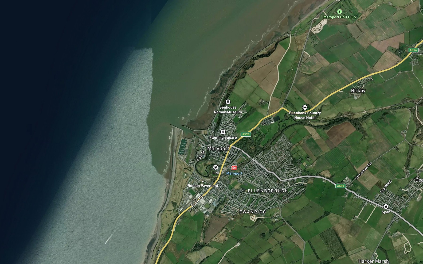 Satellite map of the River Ellen