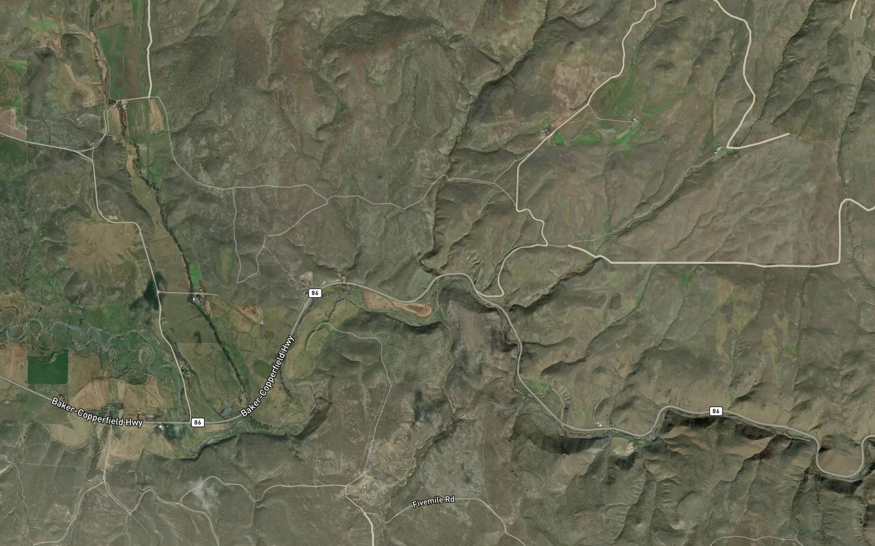 Satellite map of the Spring Creek