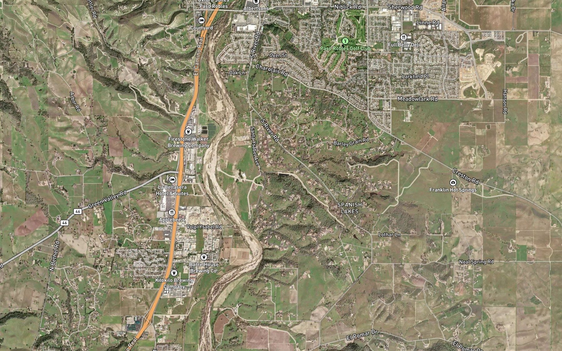 Satellite map of the Lake Ysabel (historical)
