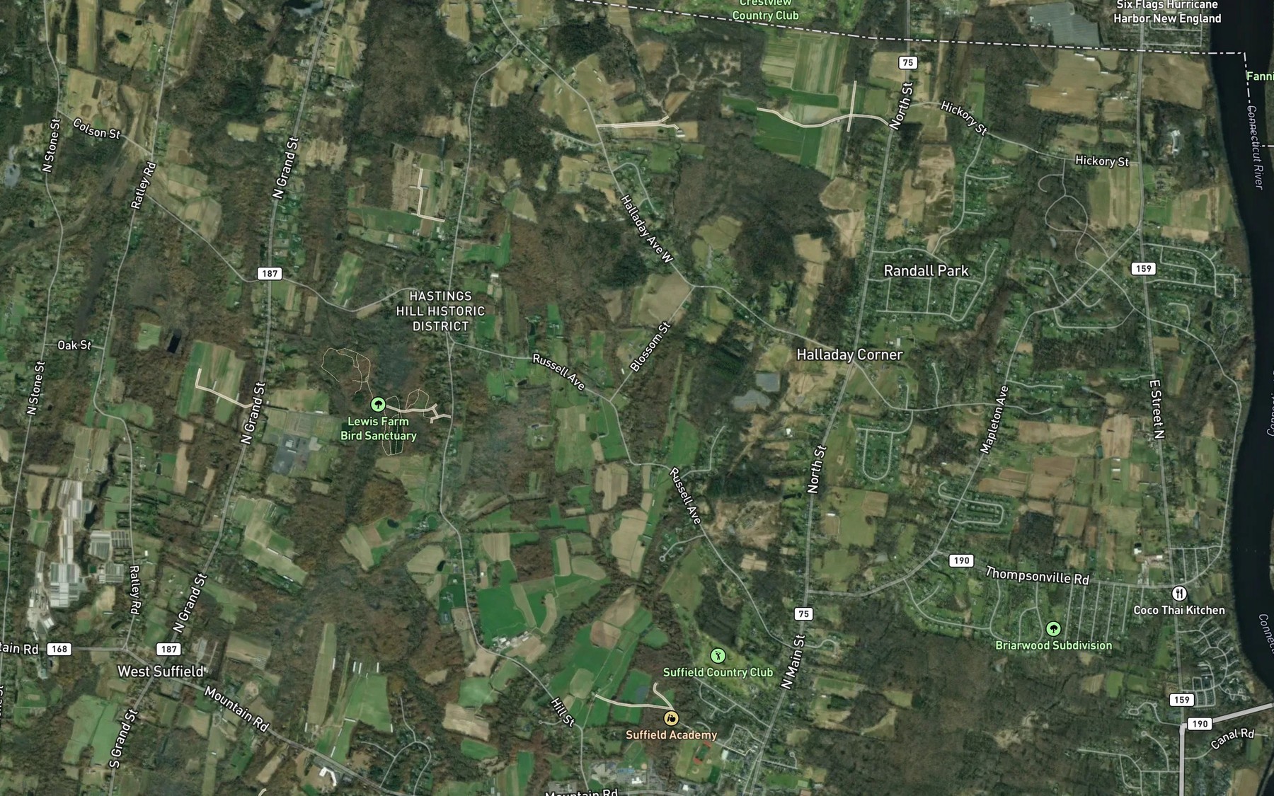 Satellite map of the Onion Brook