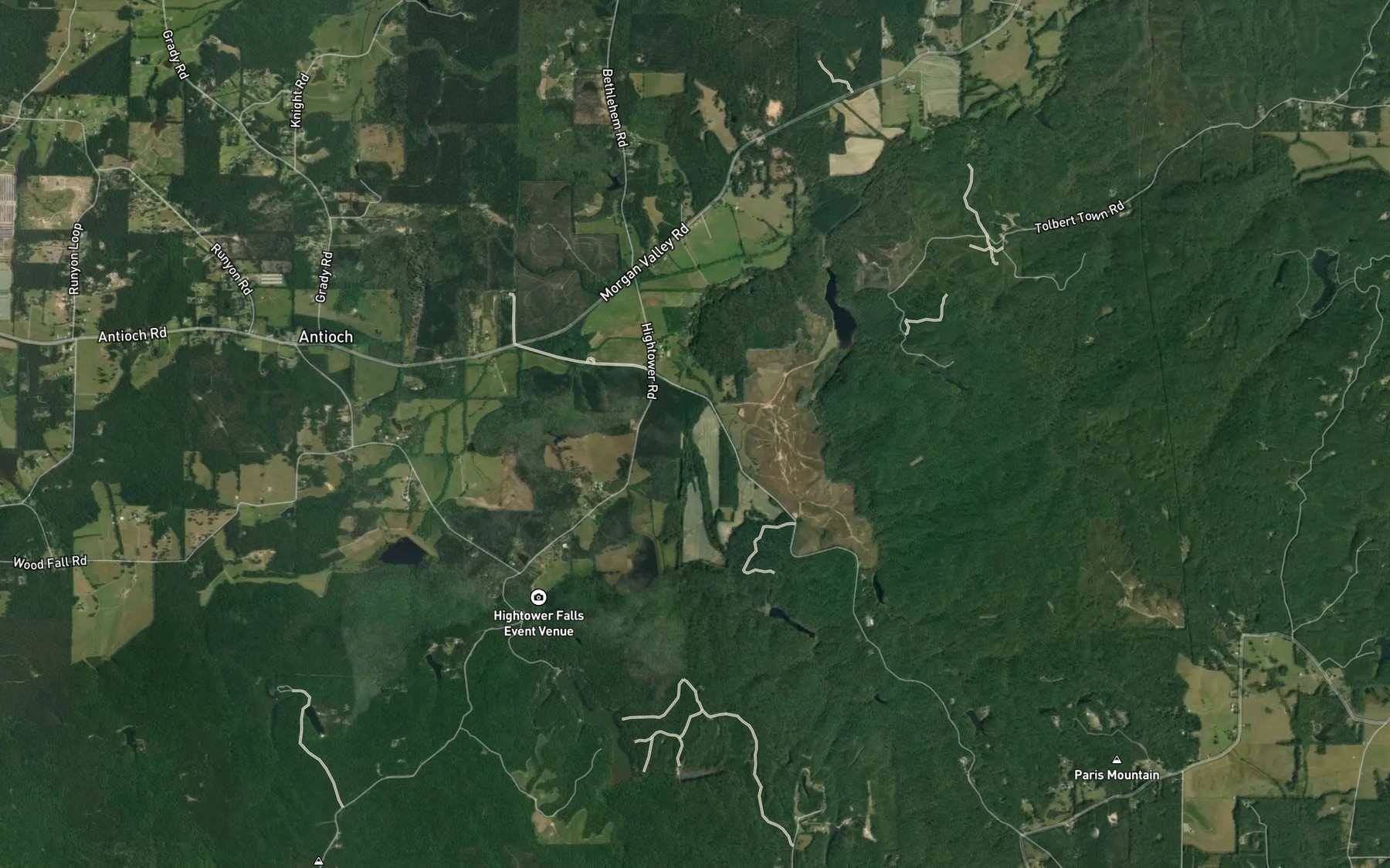 Satellite map of the Bordens Creek