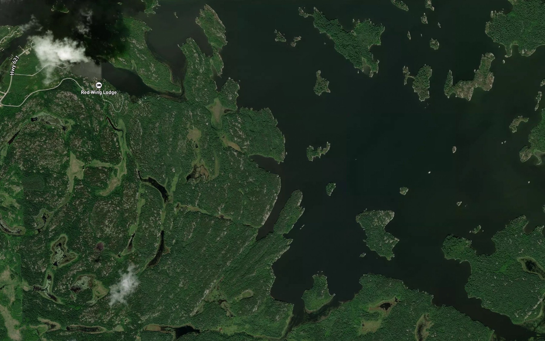Satellite map of the Jackpine Bay
