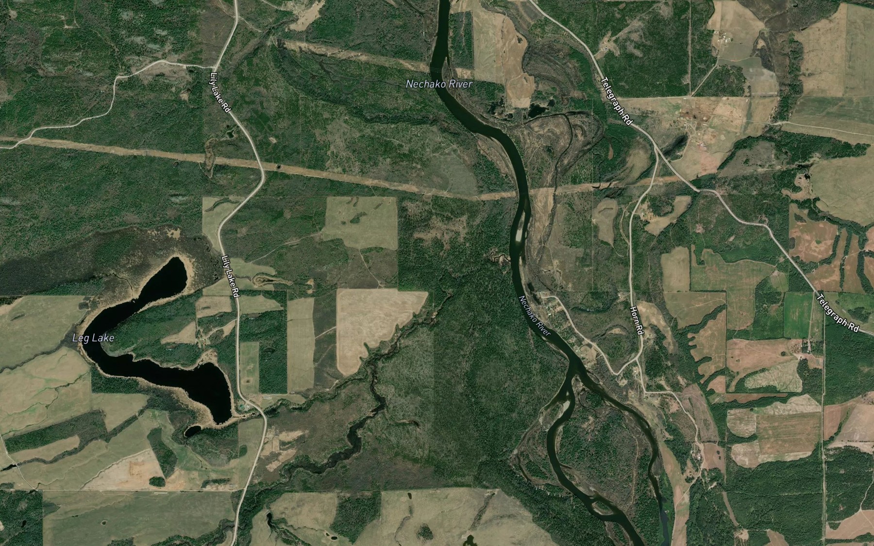 Satellite map of the Smith Creek