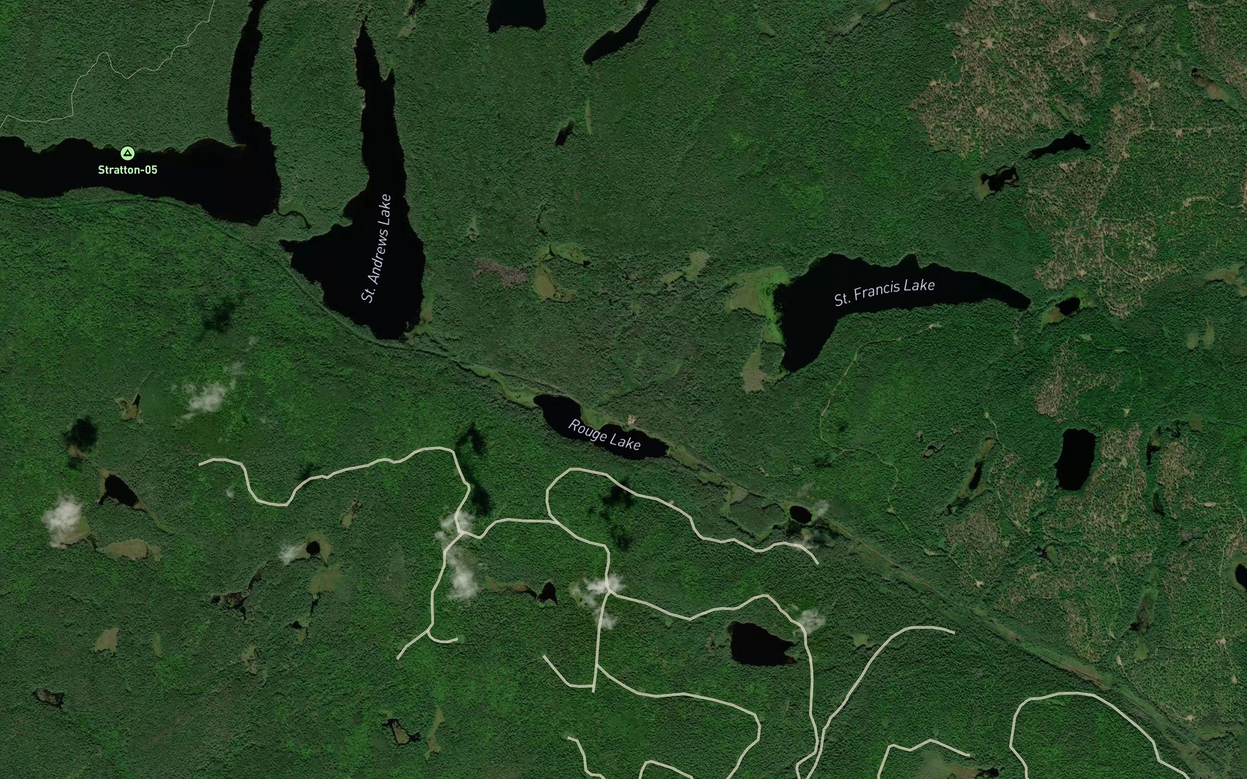 Satellite map of the St. Francis Creek