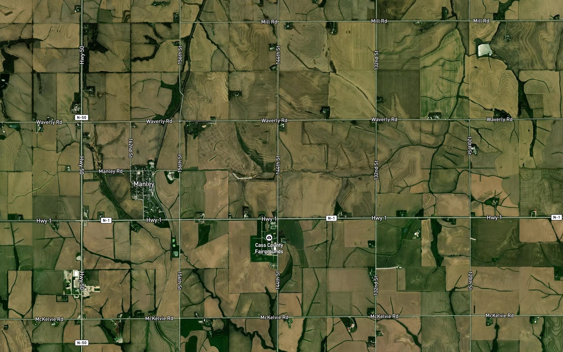 Satellite map of the Midwestern Feeding Company Reservoir