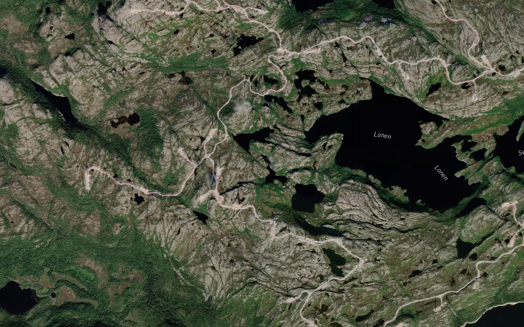 Satellite map of the Tremannsvatna